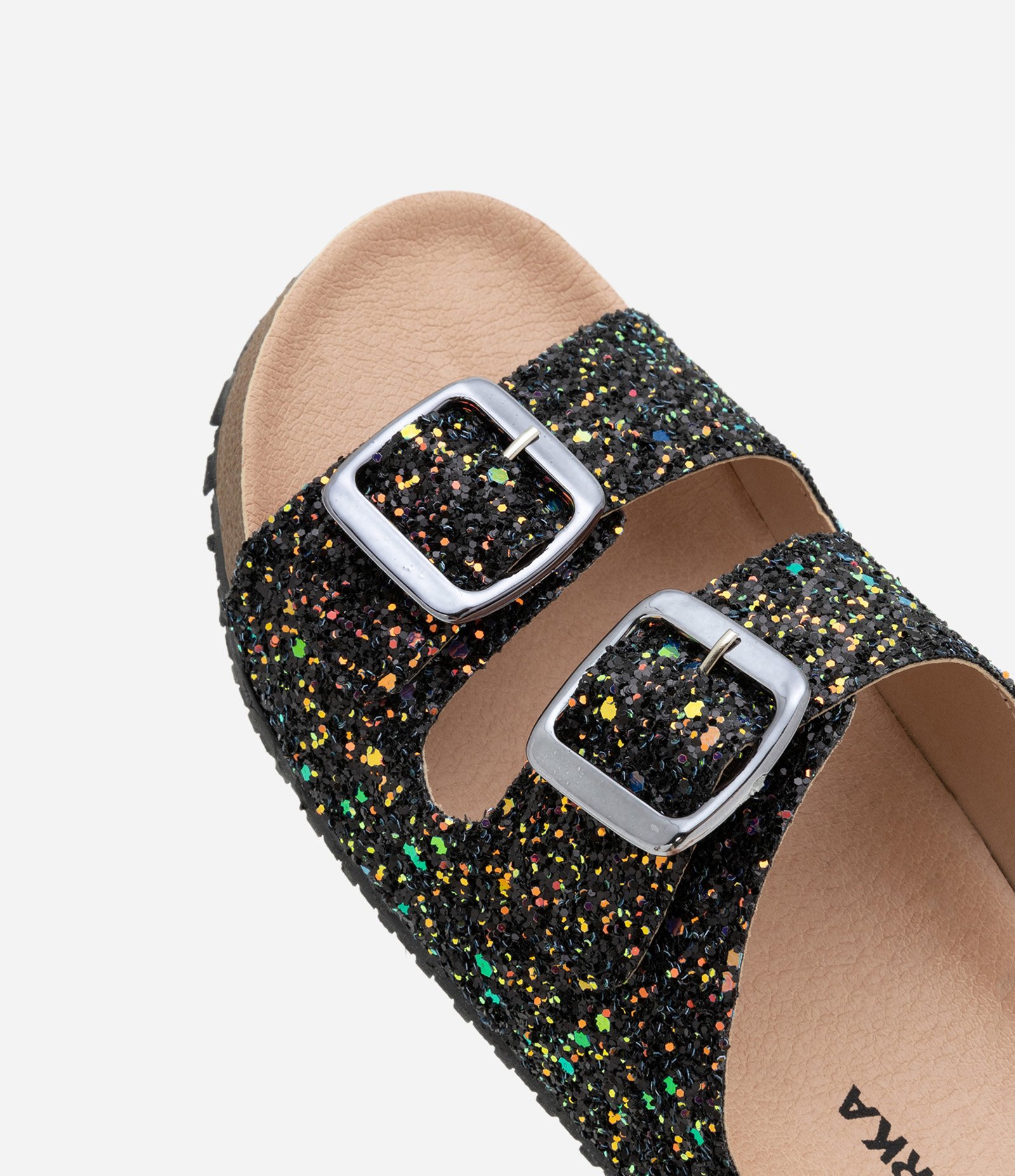 Chinelo Infantil com Glitter e Fivela - Tam 28 ao 35 Preto 3