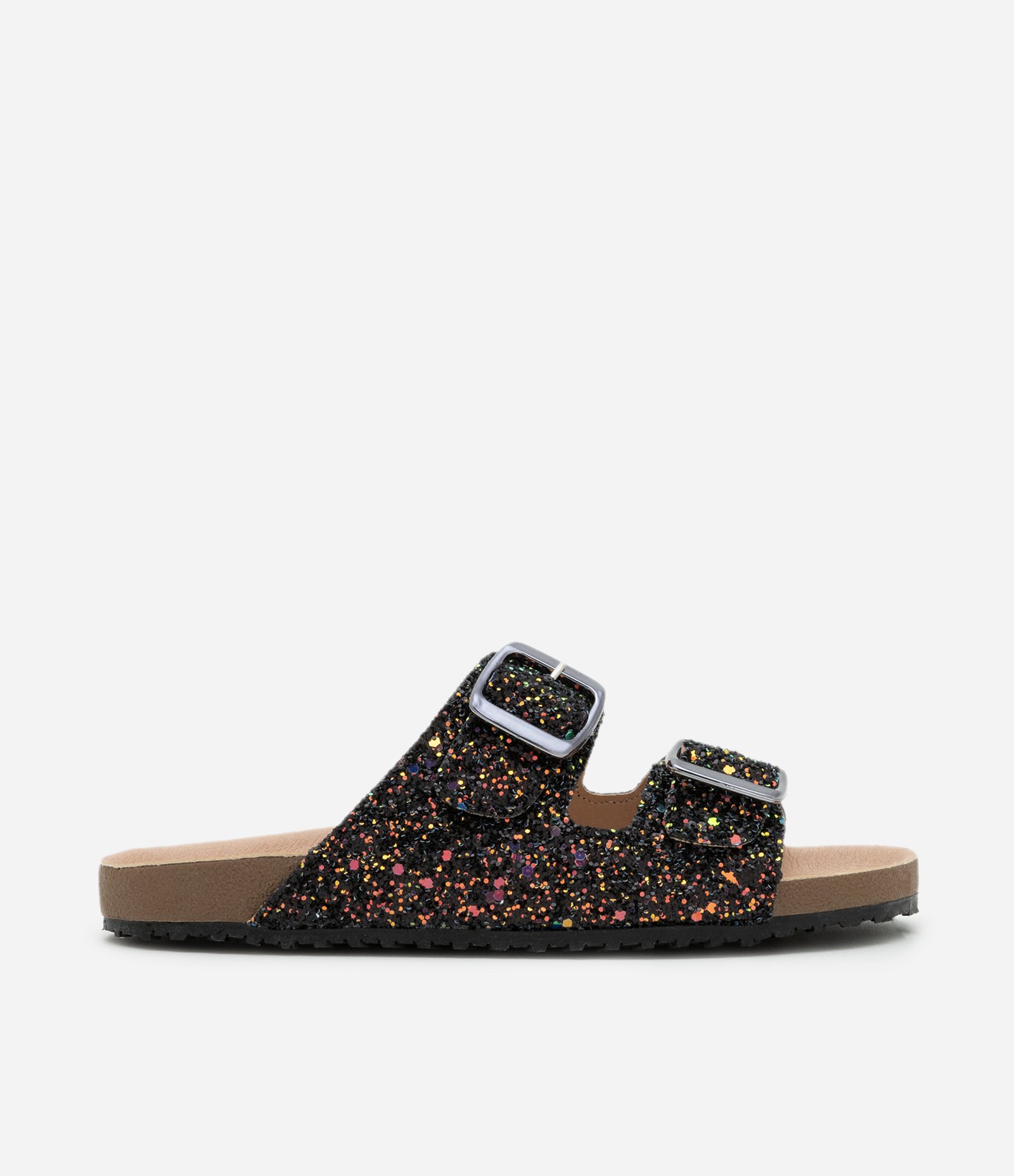 Chinelo Infantil com Glitter e Fivela - Tam 28 ao 35 Preto 4