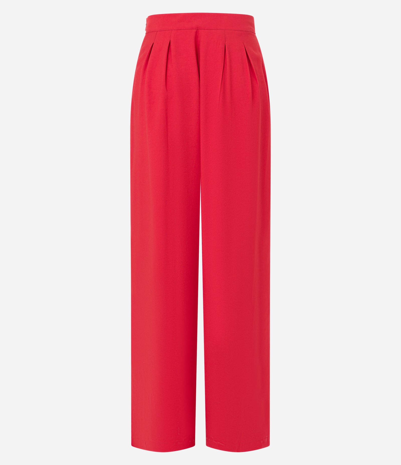 Calça Wide Leg Alfaiatada com Pregas no Cós Vermelho 6