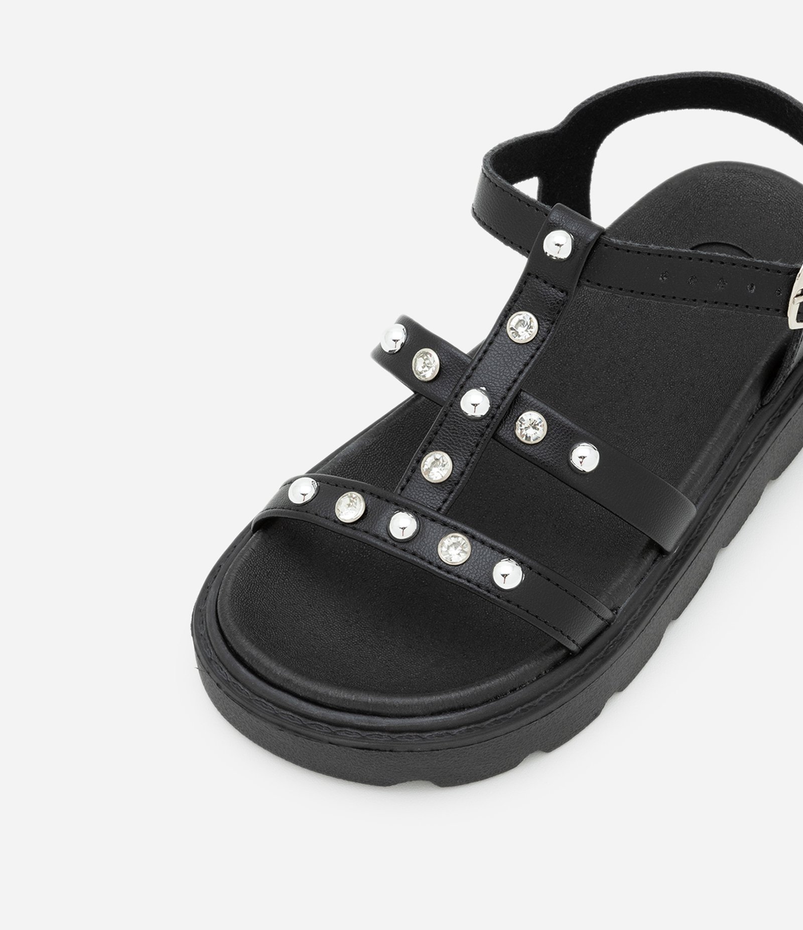 Sandália Flatform Infantil com Brilhos Molekinha - 26 a 36 Preto 4