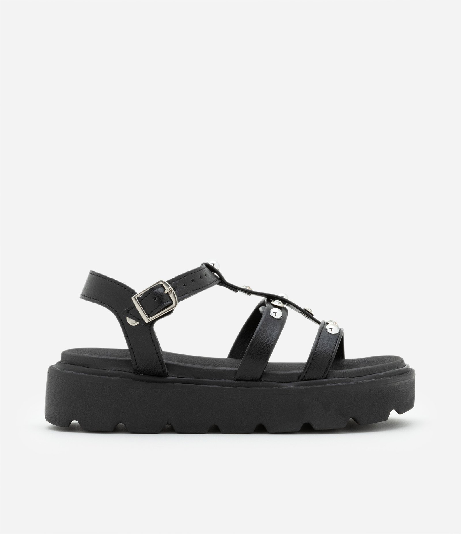 Sandália Flatform Infantil com Brilhos Molekinha - 26 a 36 Preto 5