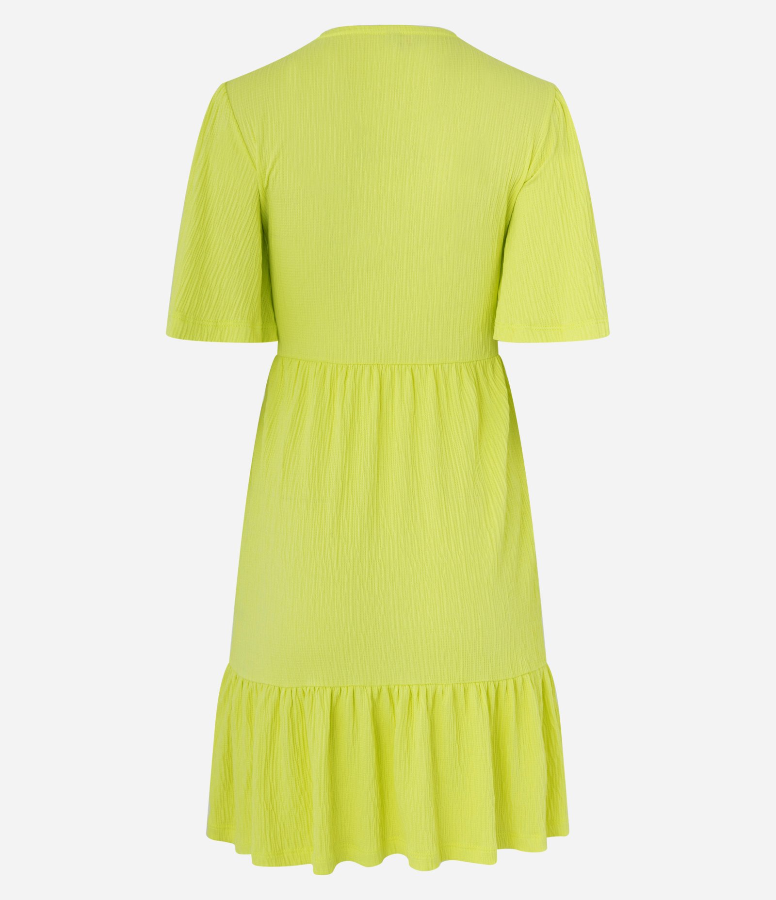 Vestido em Malha Texturizada com Manga Godê e Babado na Barra 6