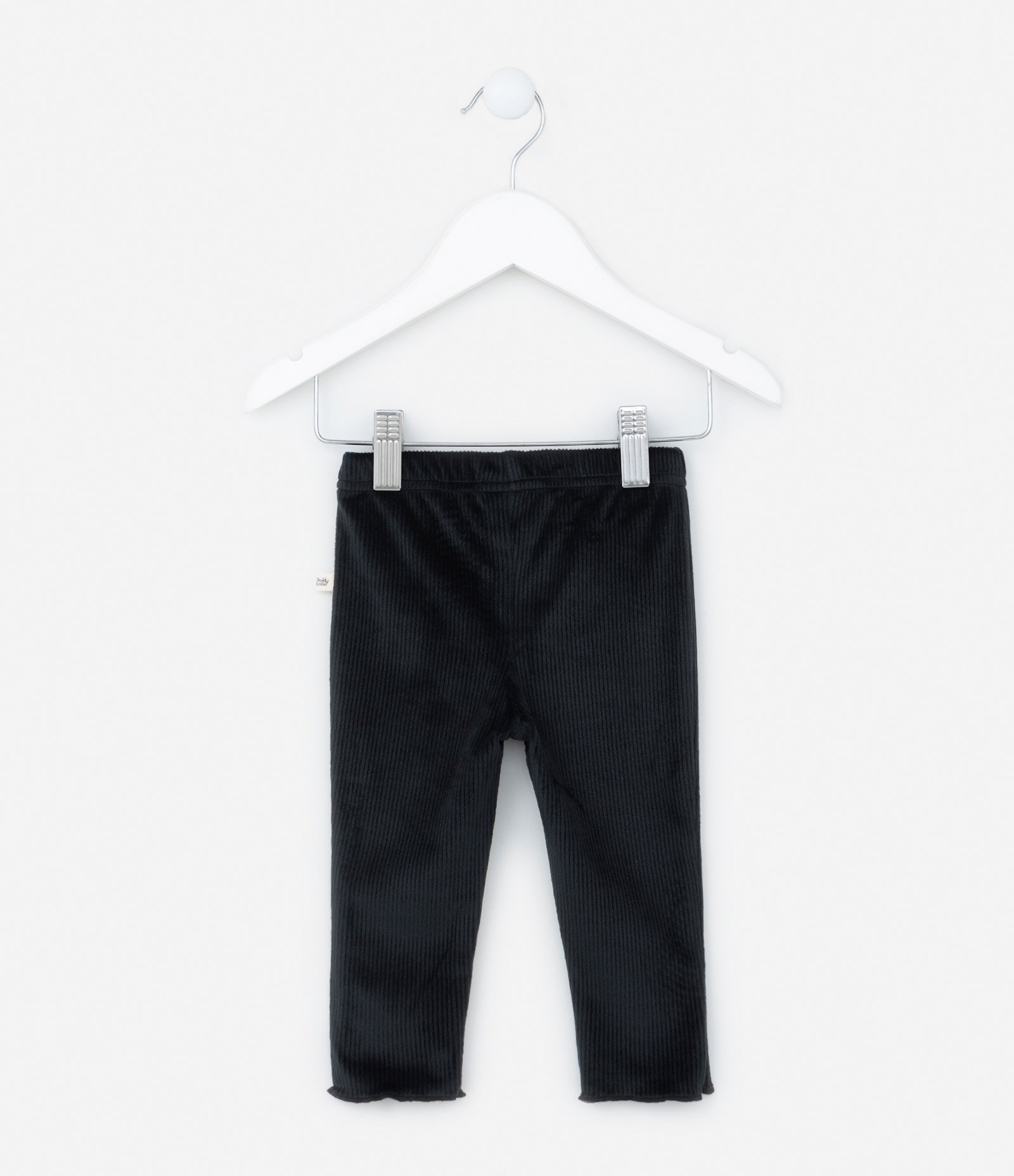 Calça Legging Infantil em Veludo com Lacinho - Tam 0 a 18 meses Preto 2