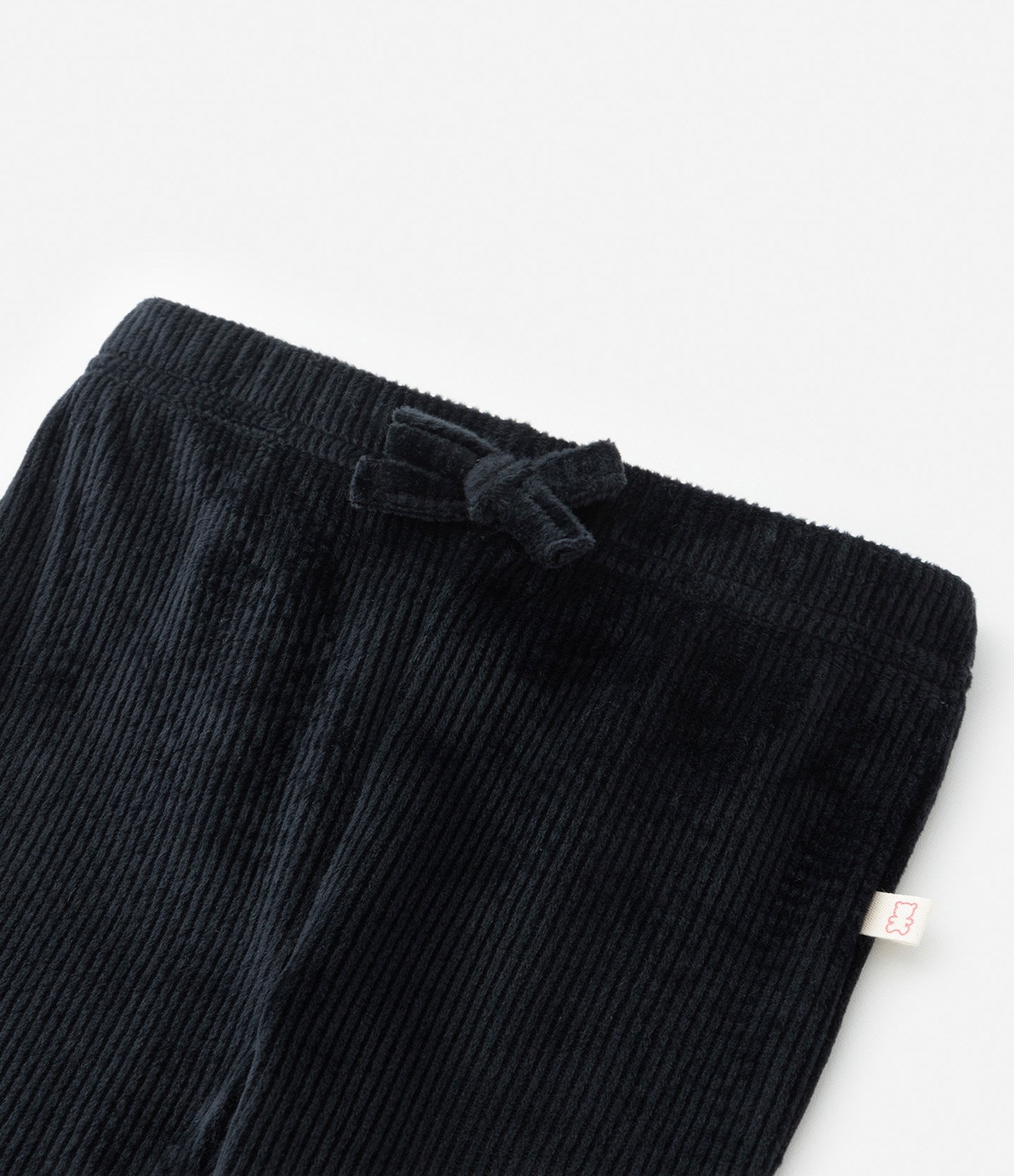 Calça Legging Infantil em Veludo com Lacinho - Tam 0 a 18 meses Preto 5
