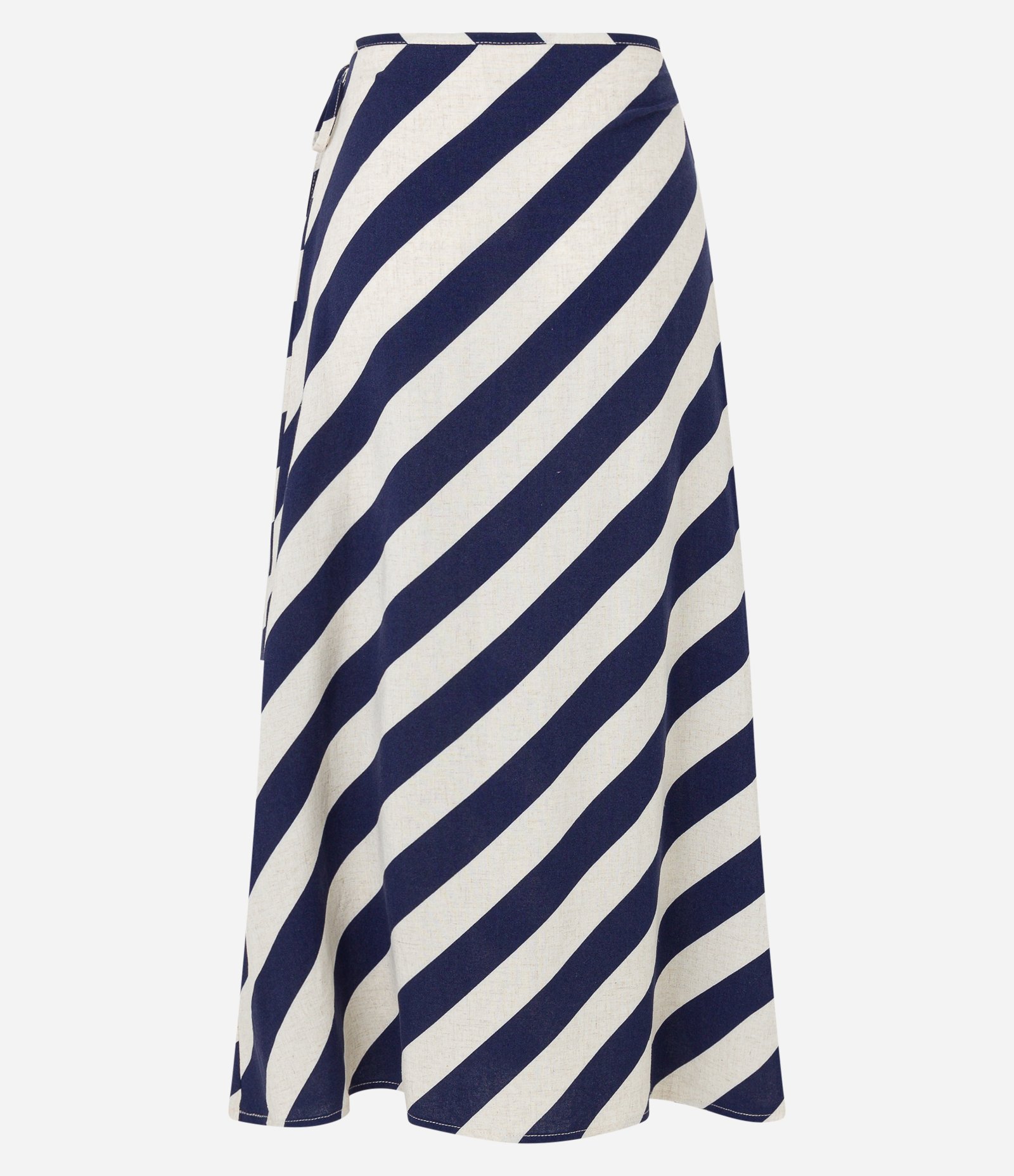 Saia Longa Saida de Praia em Viscose Listrada Azul 7