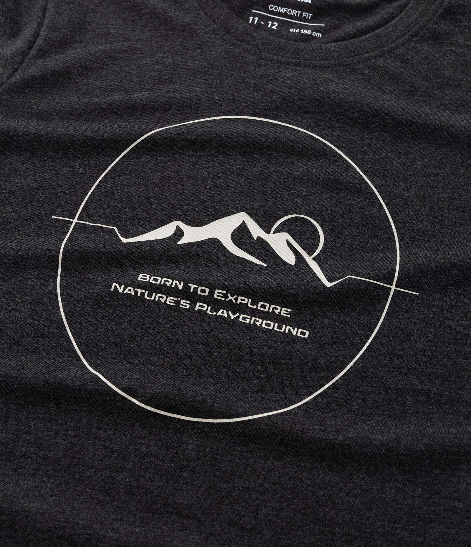 Camiseta Infantil com Estampa Montanhas - Tam 5 a 14 Anos Cinza 4