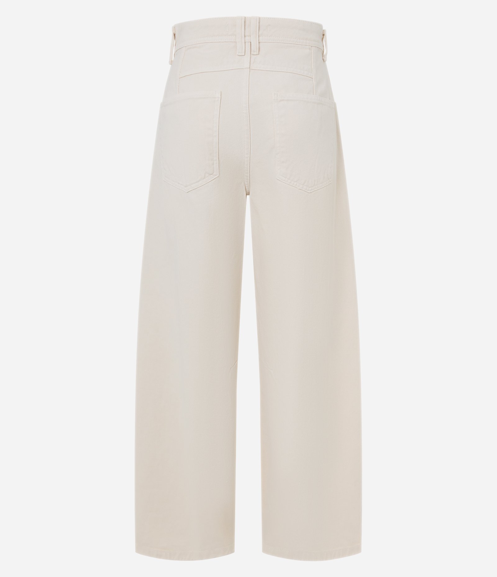 Calça Barrel em Sarja com Cós Largo Bege 5