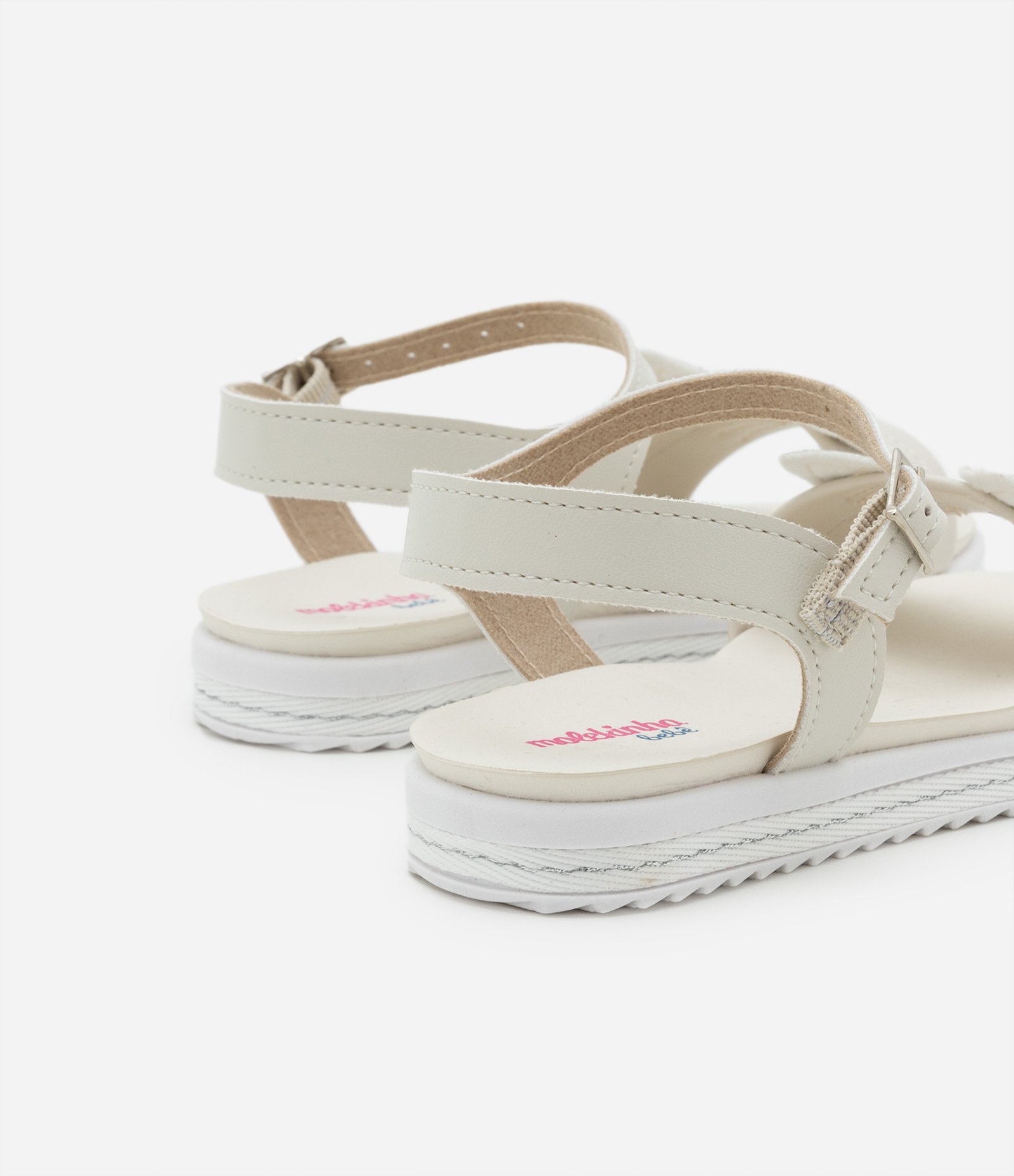 Sandália Infantil com Estampa Gatinha Molekinha - Tam 20 a 25 Off White 2