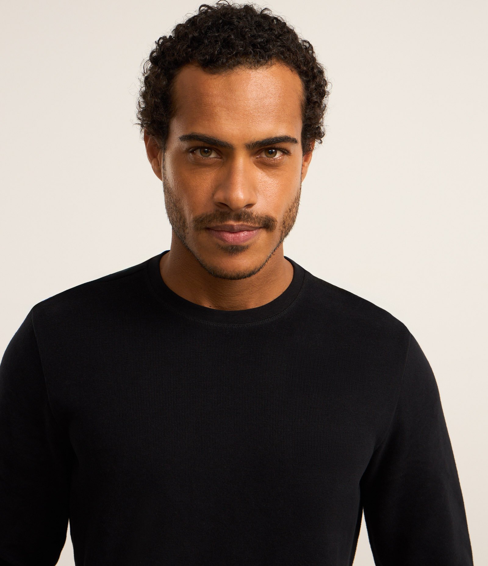 Suéter em Algodão com Textura Chevron Preto 3