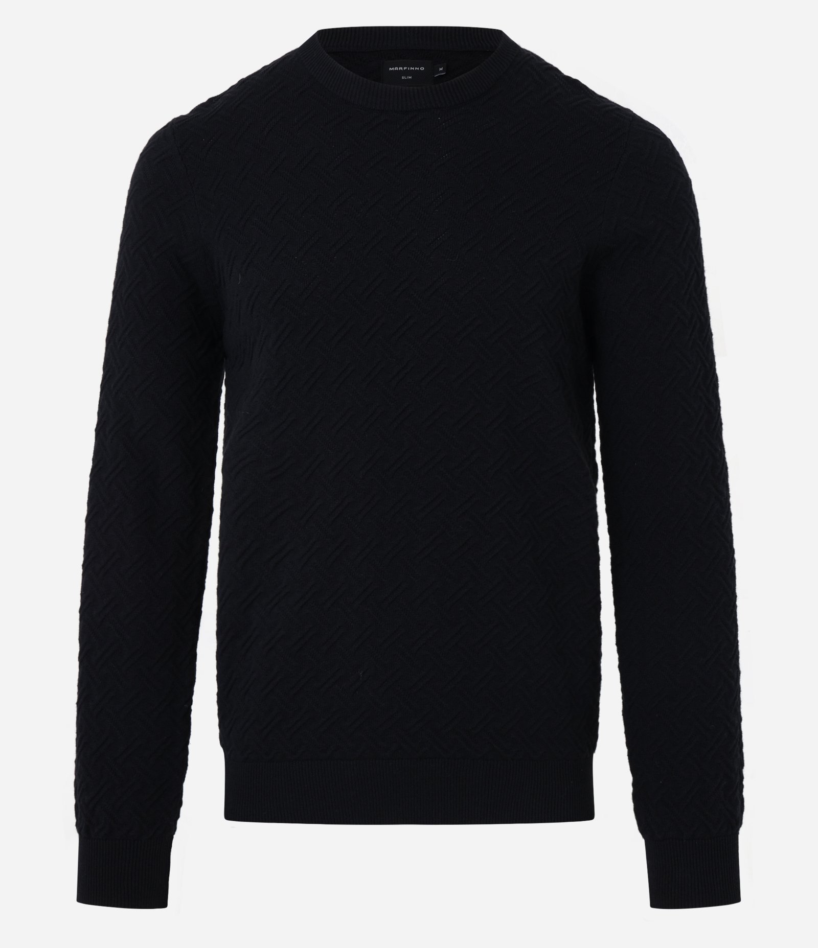 Suéter em Algodão com Textura Chevron Preto 4