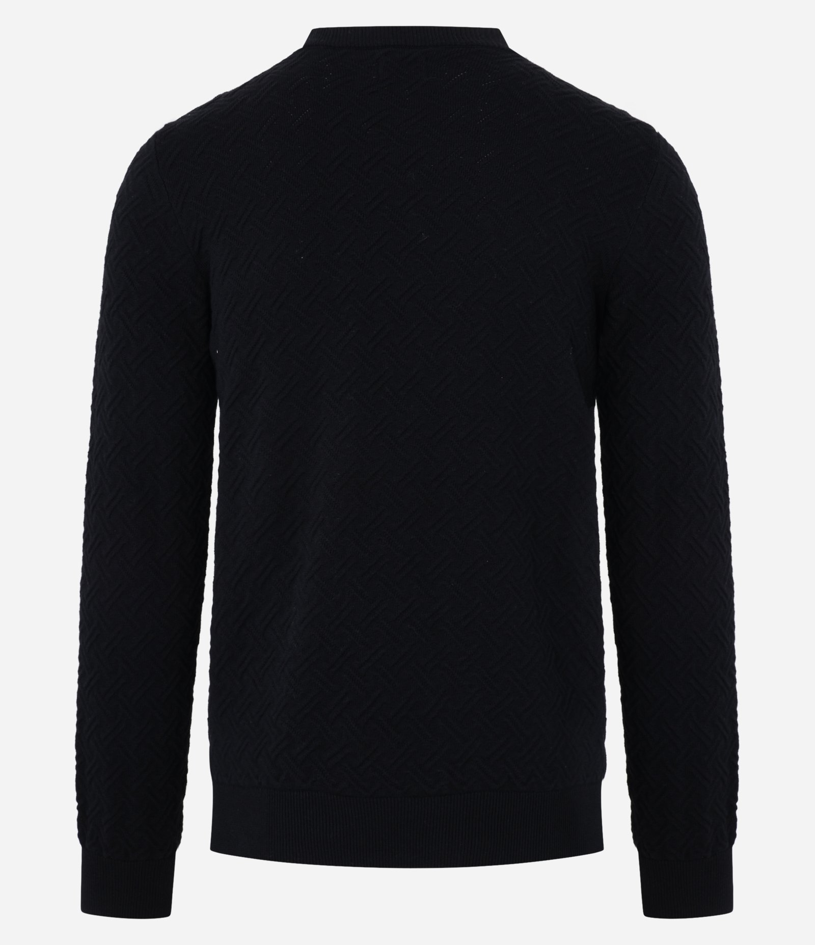 Suéter em Algodão com Textura Chevron Preto 6