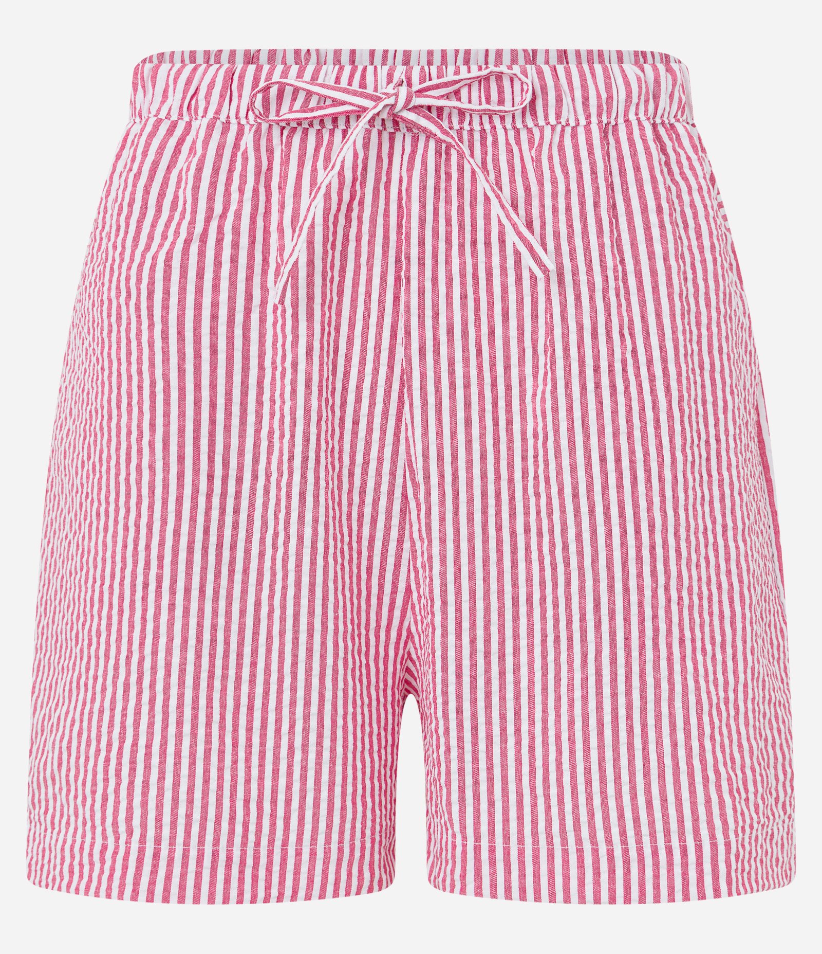Short Texturizado com Listras e Cordão no Cós Vermelho 4