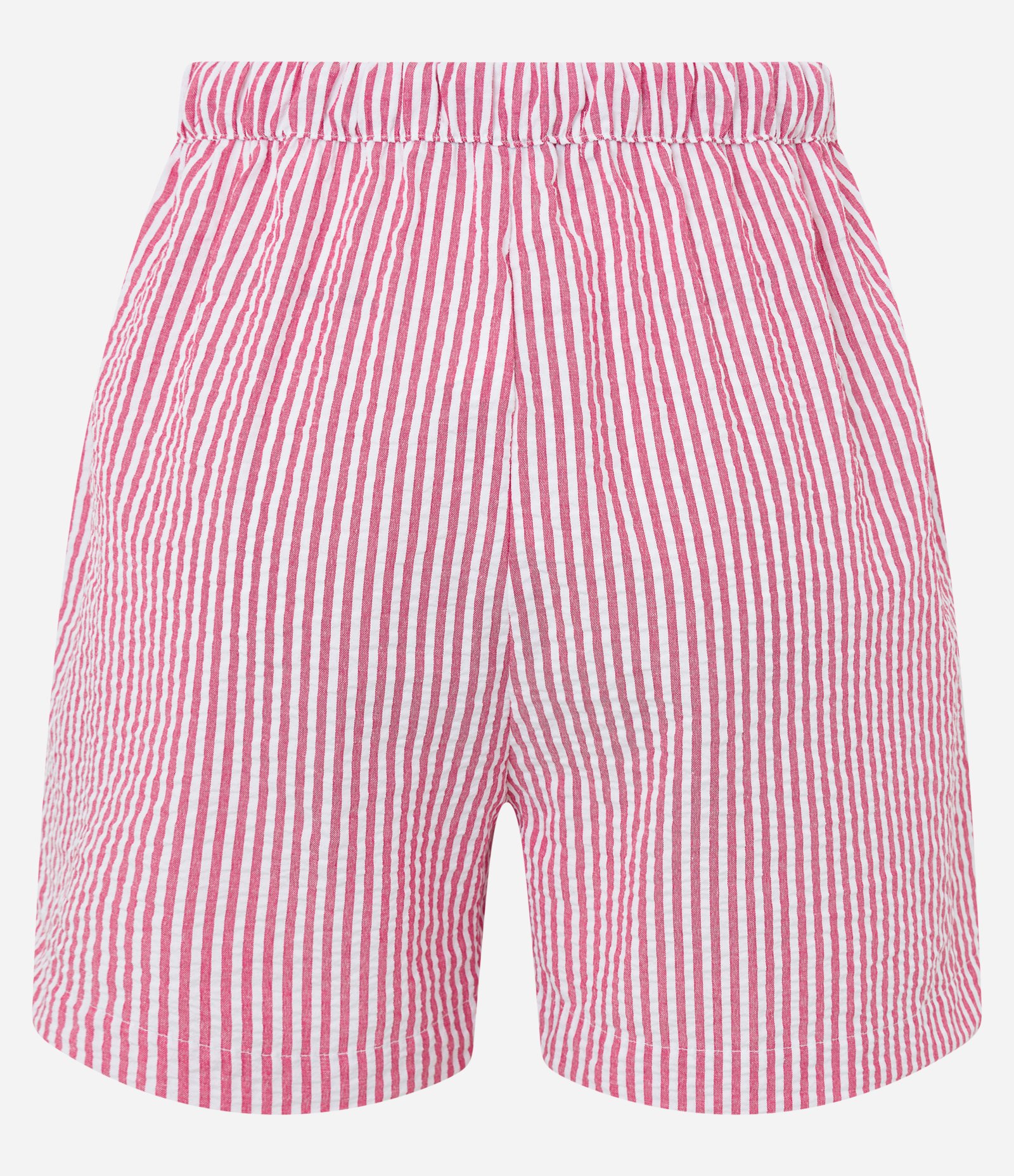 Short Texturizado com Listras e Cordão no Cós Vermelho 5