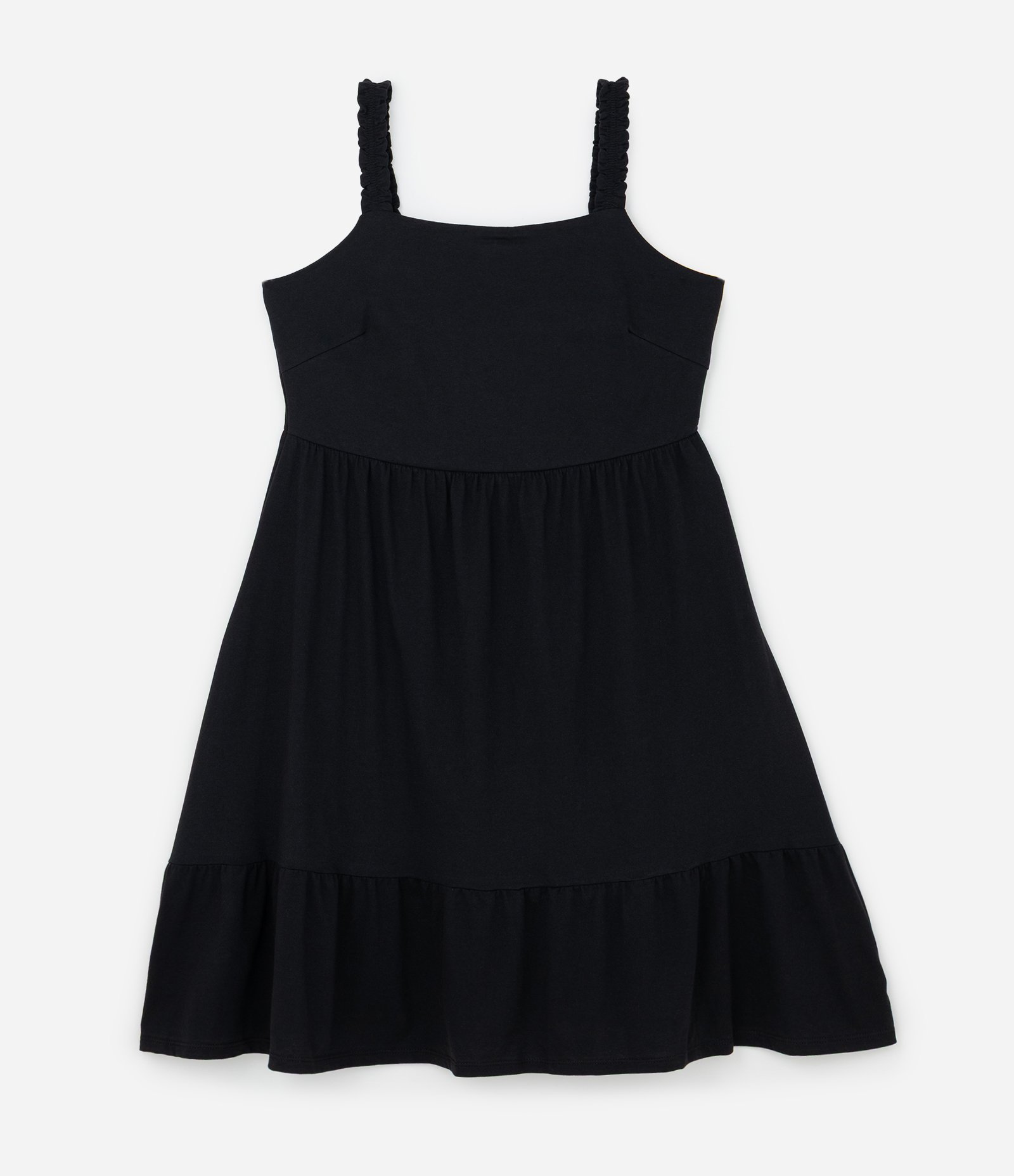 Vestido Curto em Algodão e Decote Quadrado Curve & Plus Size Preto 5