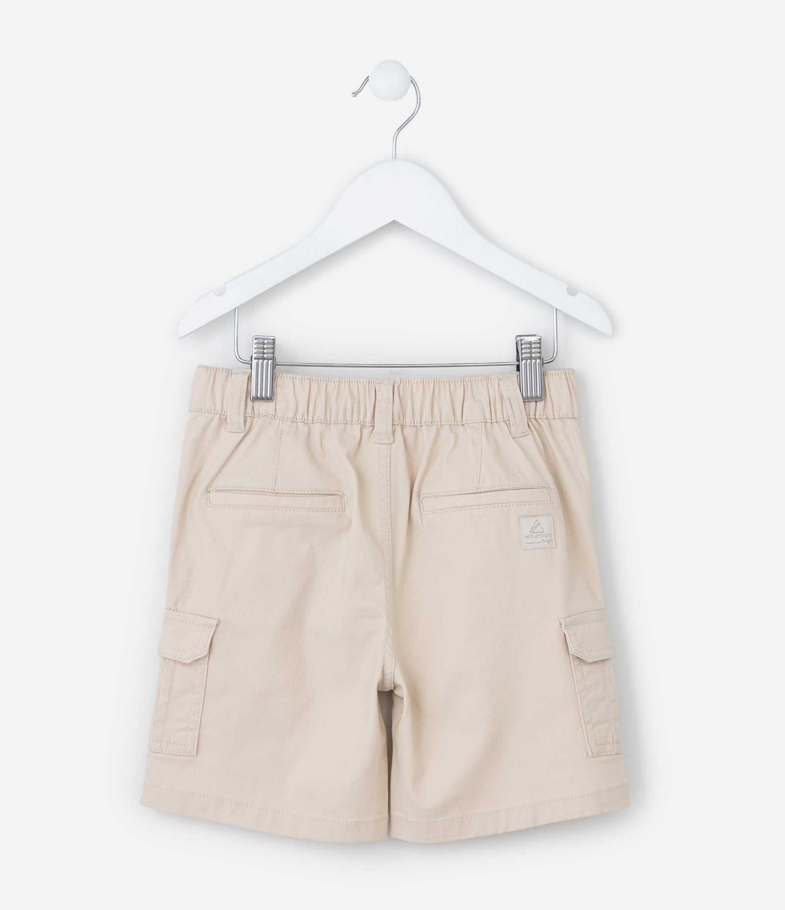 Bermuda Infantil em Sarja com Bolsos Cargo - Tam 5 a 14 Anos Bege 2