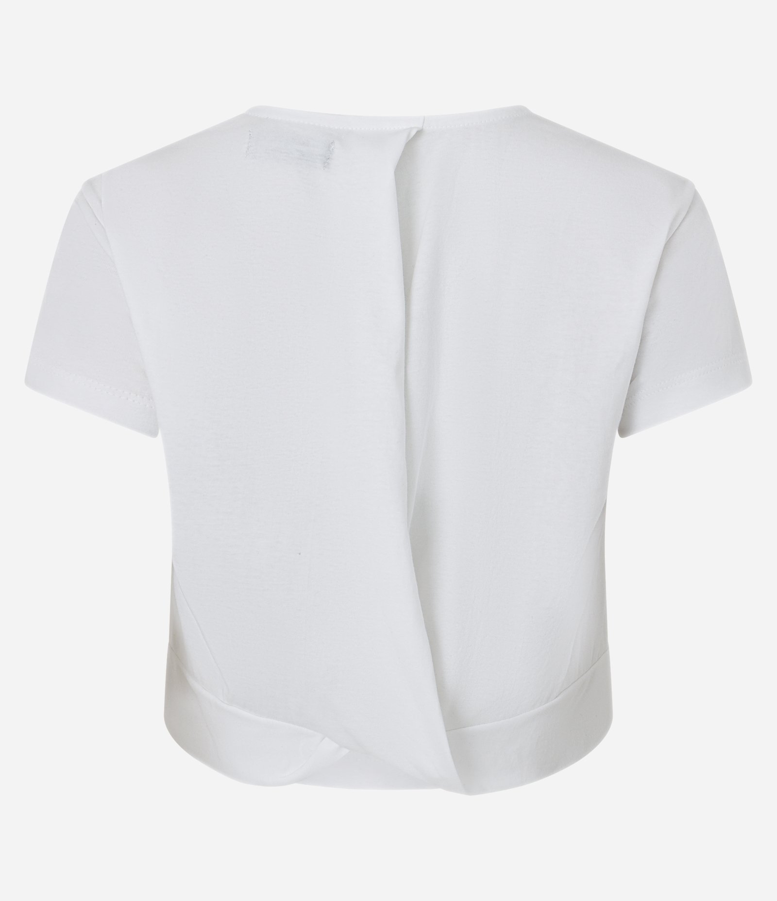 Blusa Boxy Cropped em Algodão com Abertura nas Costas Branco 8