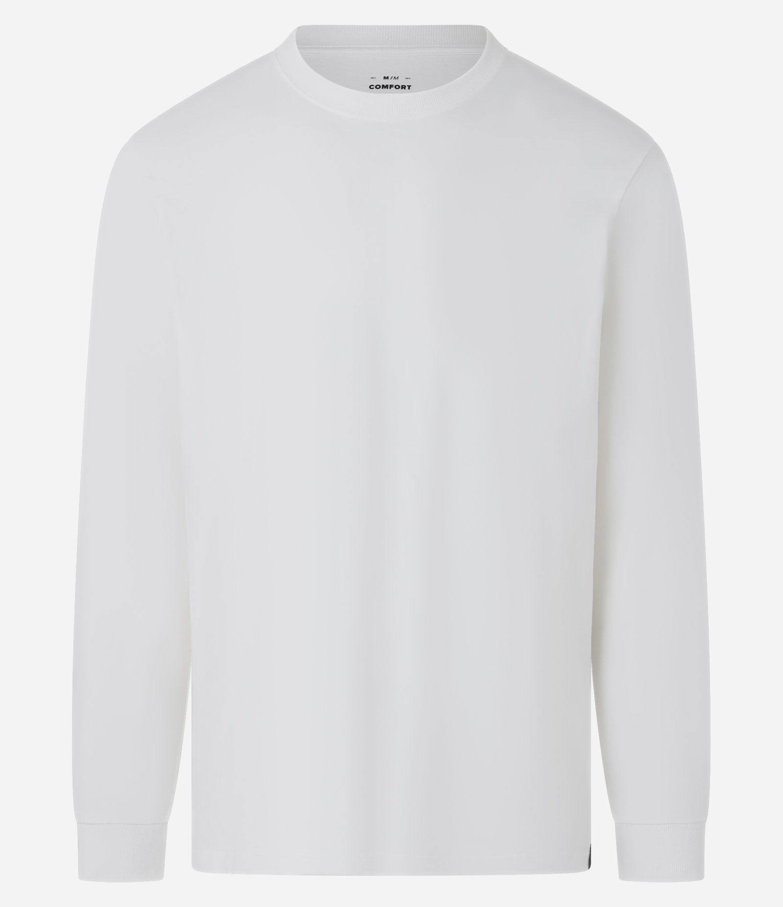 Camiseta Comfort em Algodão com Manga Longa Branco 5