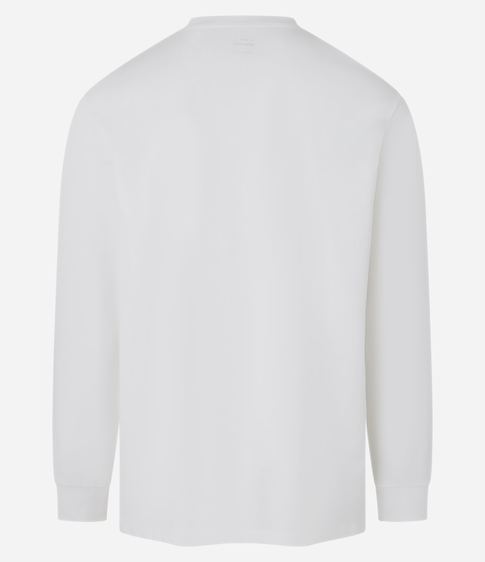 Camiseta Comfort em Algodão com Manga Longa Branco 6