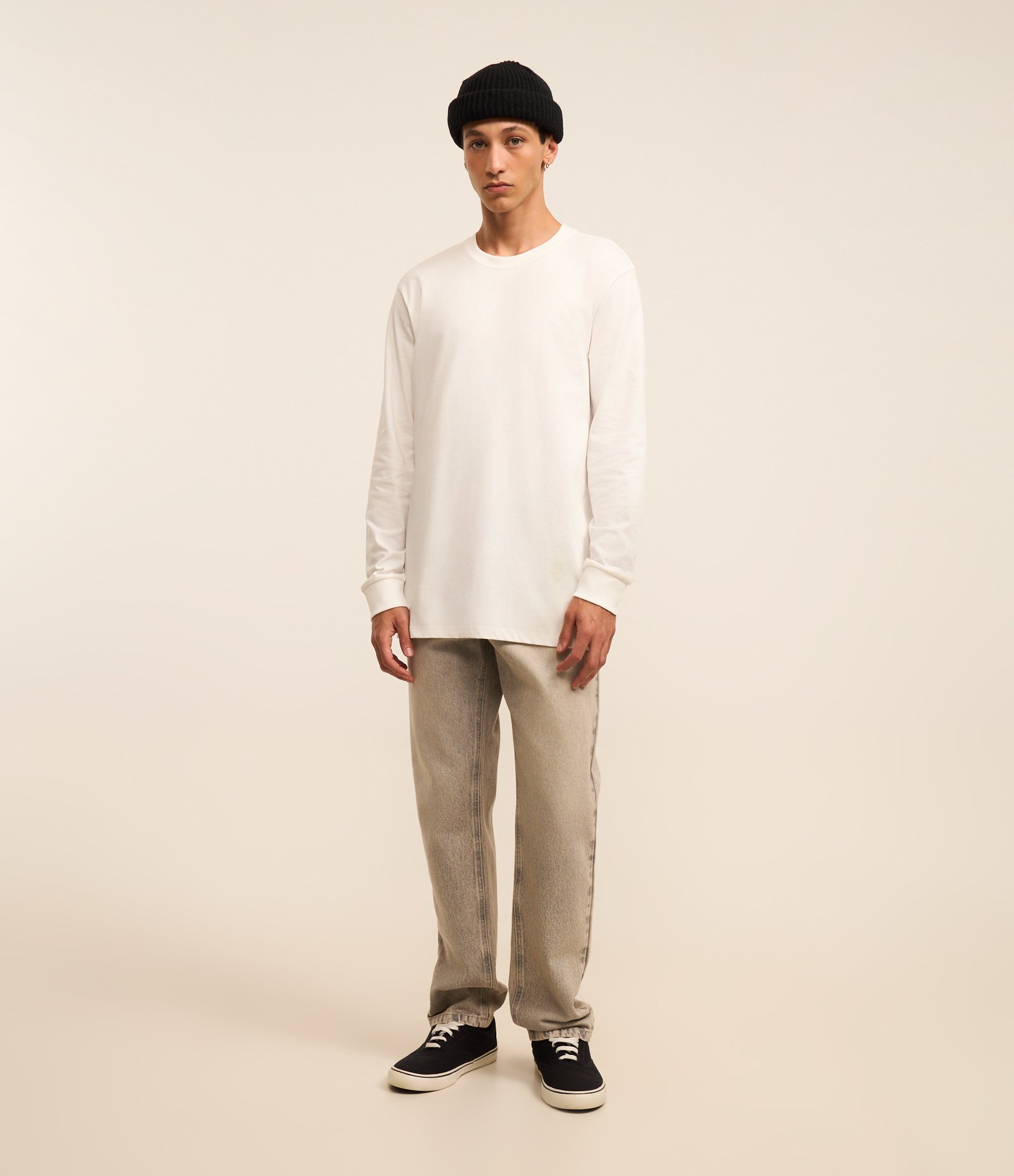 Camiseta Comfort em Algodão com Manga Longa Branco 2