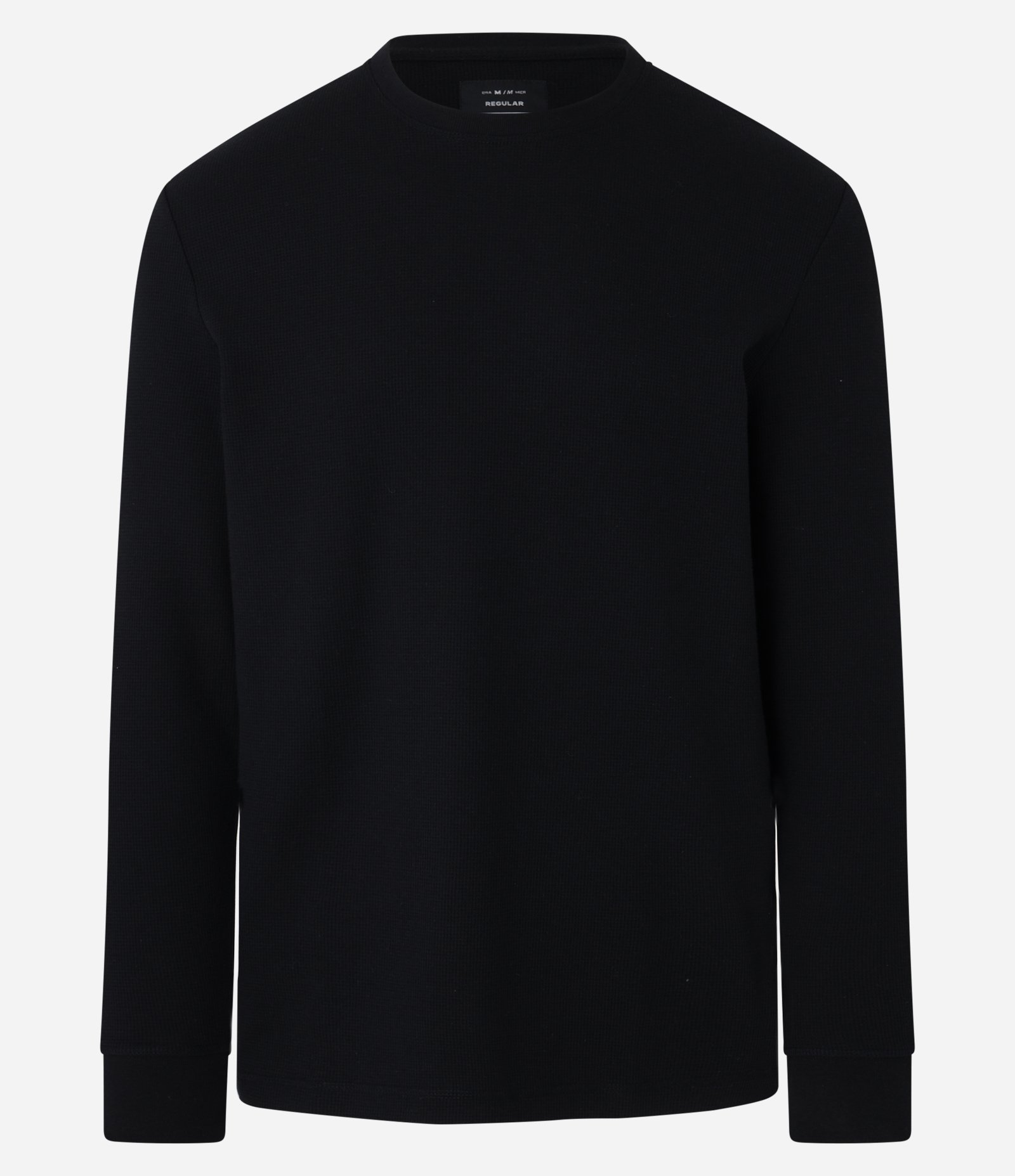 Camiseta Regular em Algodão com Textura Preto 4