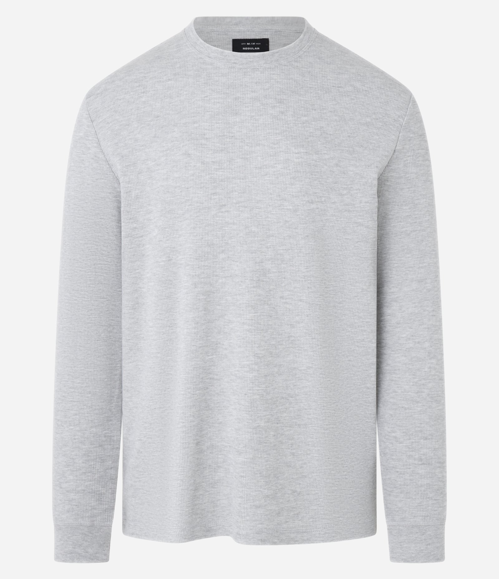 Camiseta Regular em Algodão com Textura Cinza 5