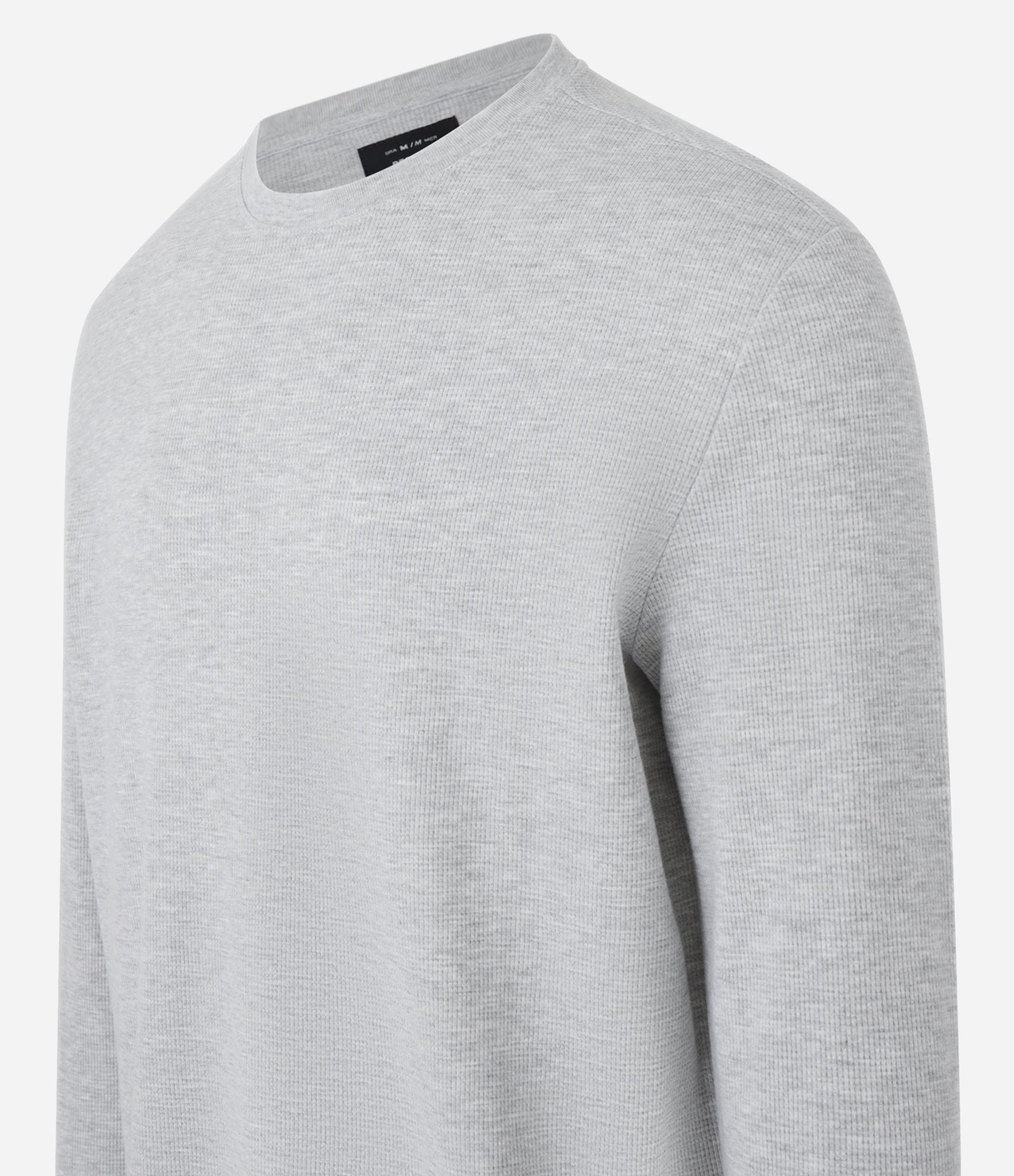 Camiseta Regular em Algodão com Textura Cinza 6