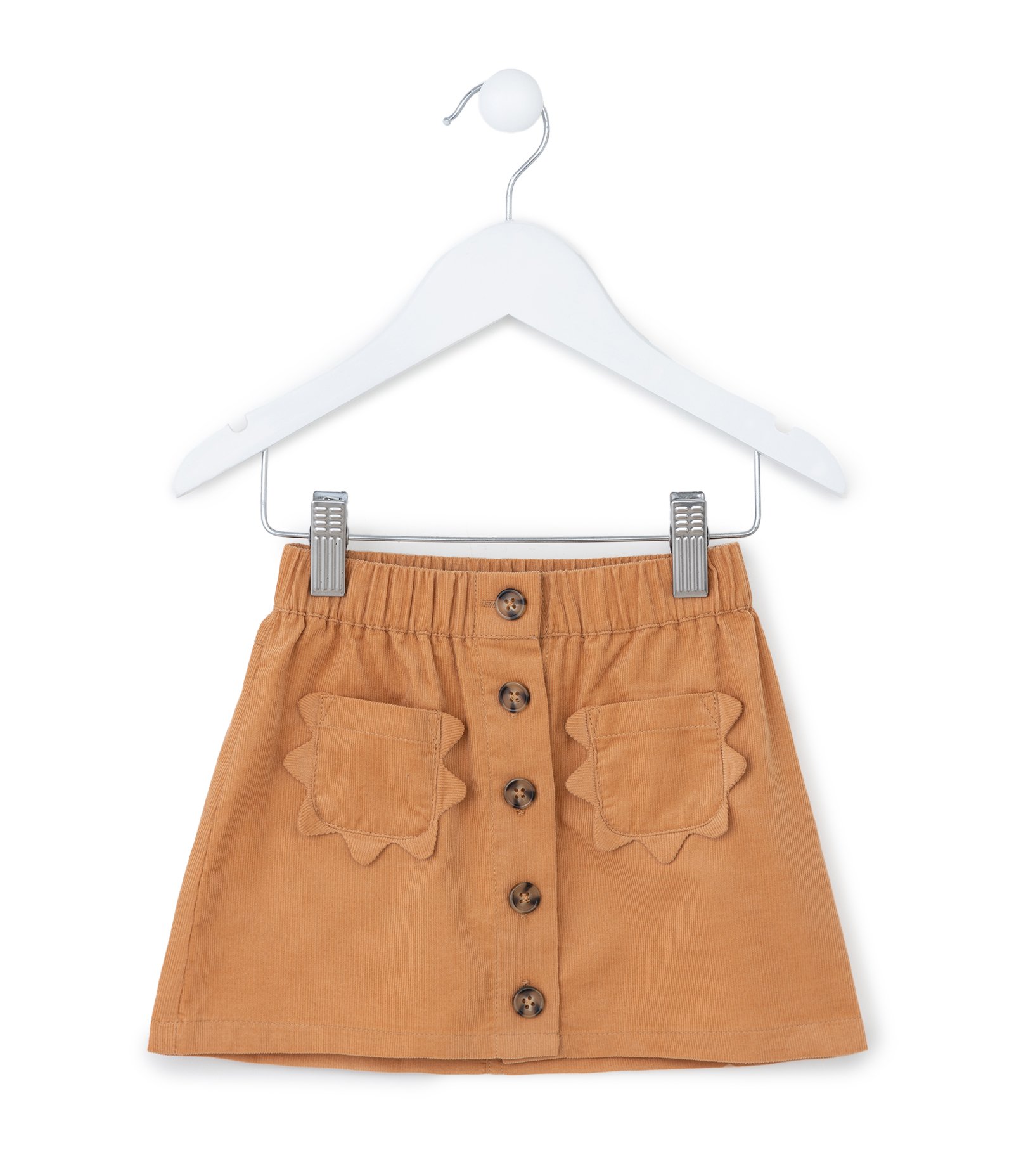 Saia Infantil em Veludo com Bolsinhos - Tam 1 a 5 Anos Marrom 1