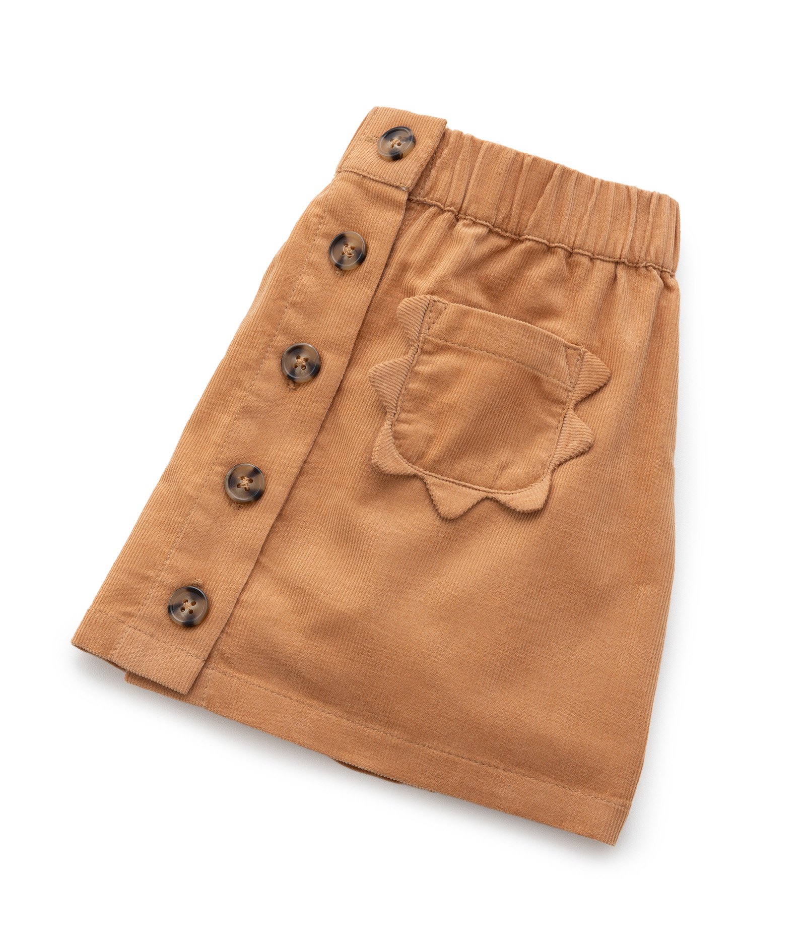 Saia Infantil em Veludo com Bolsinhos - Tam 1 a 5 Anos Marrom 5