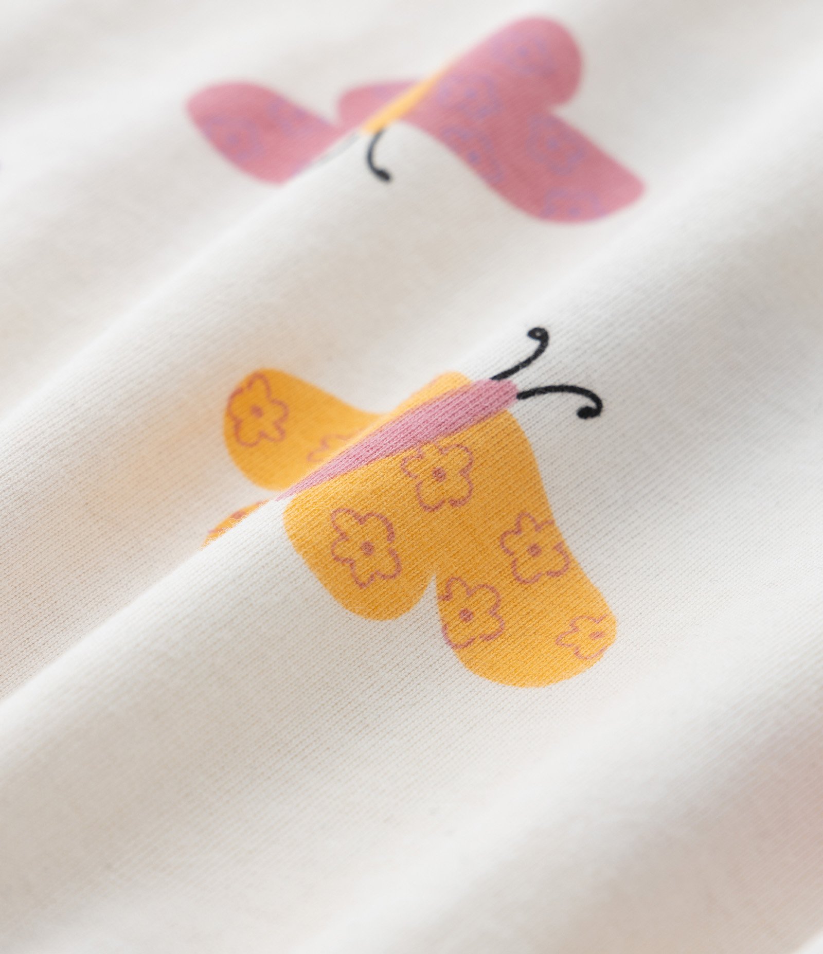 Vestido Infantil com Babados e Estampa Borboletas - Tam 1 a 5 Anos Multicores 3