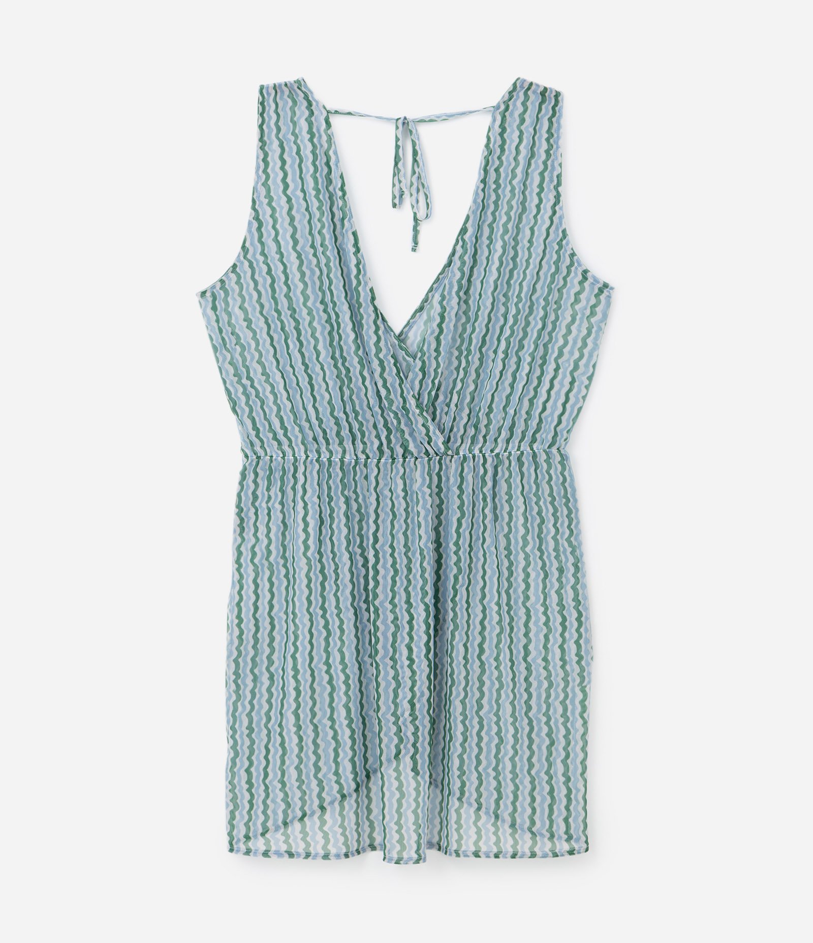 Saída de Praia Vestido em Tule Estampado Curve & Plus Size Verde 4