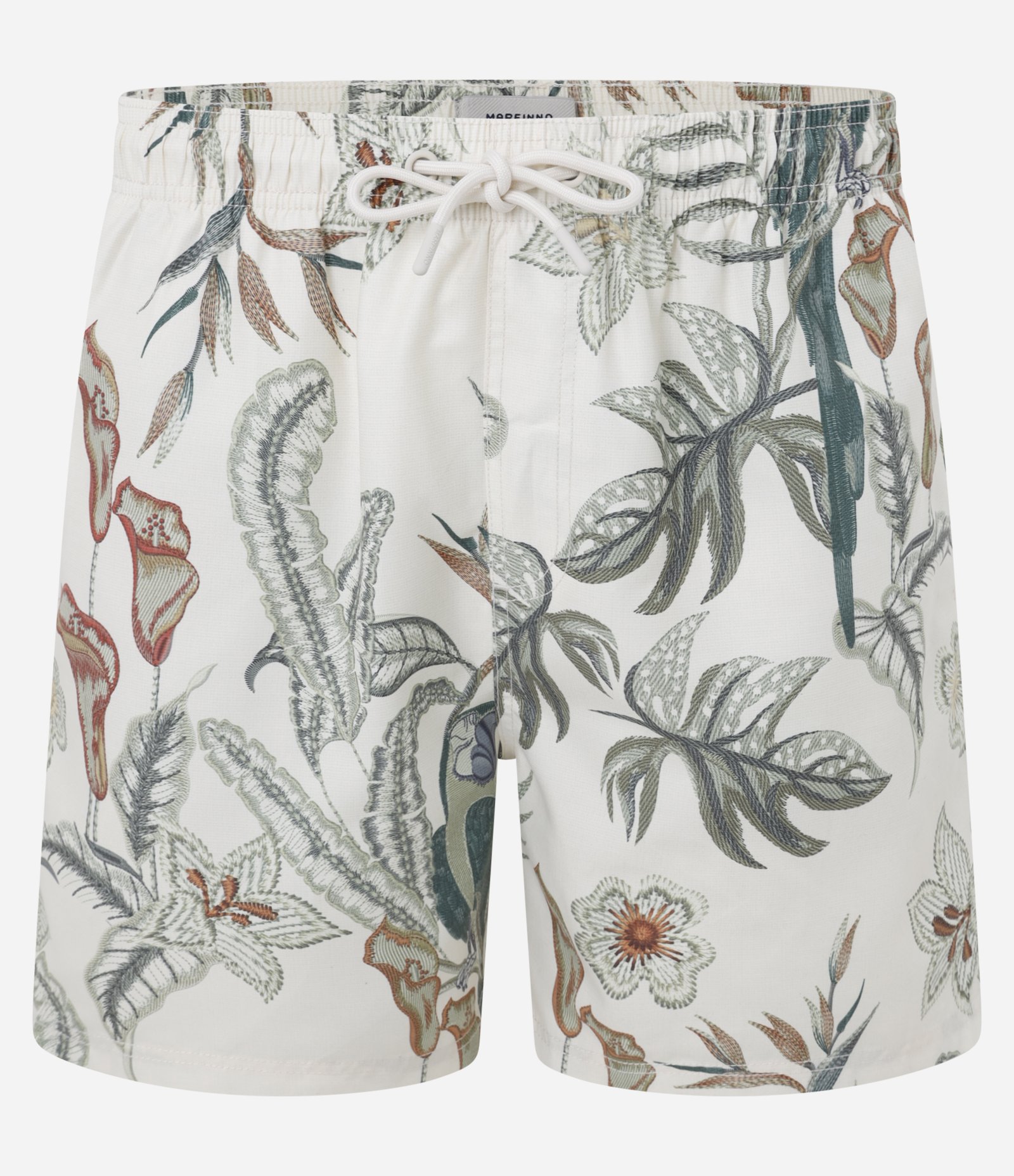 Bermuda de Praia em Microfibra com Estampa Floral Bege 5