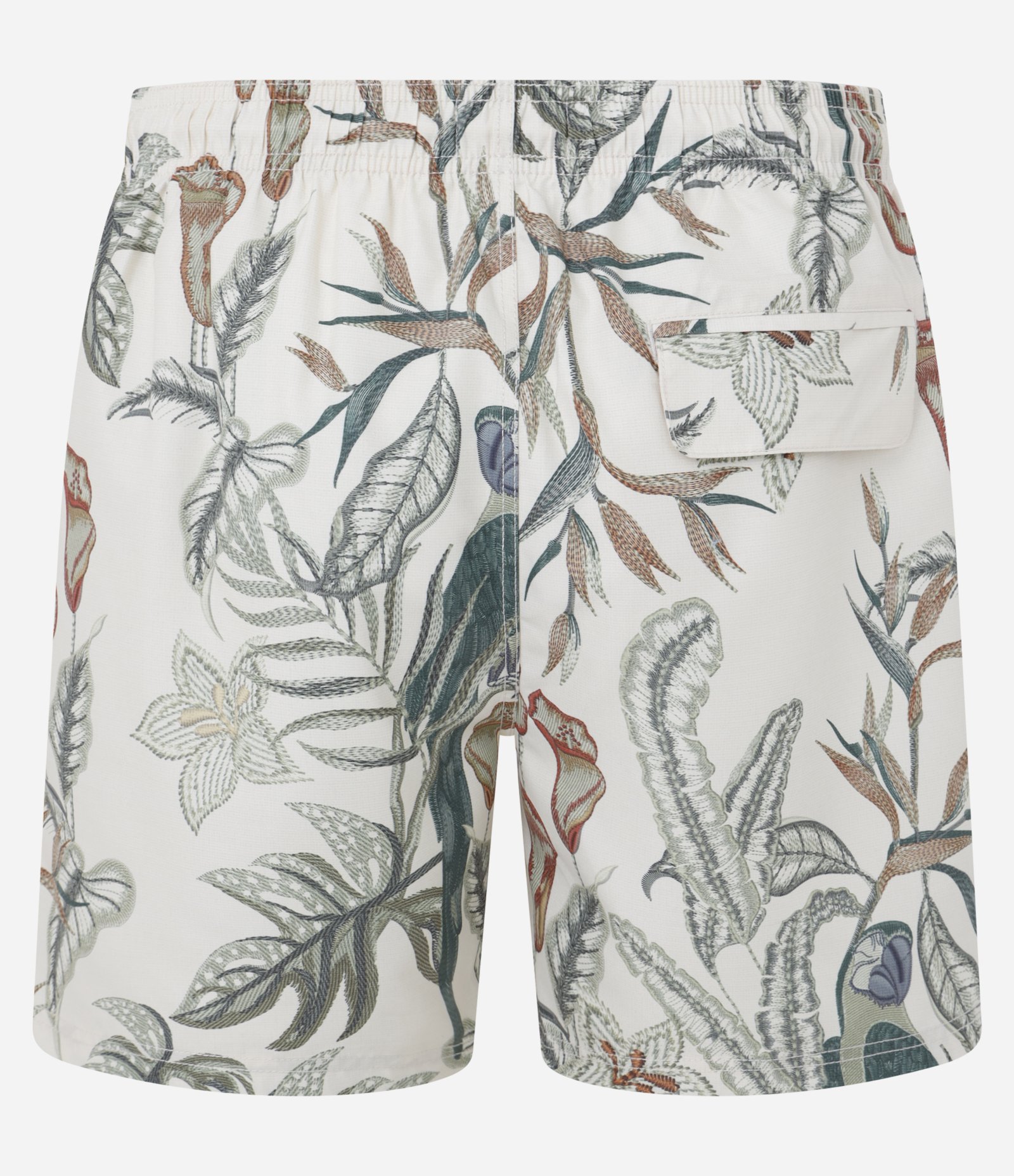 Bermuda de Praia em Microfibra com Estampa Floral Bege 6