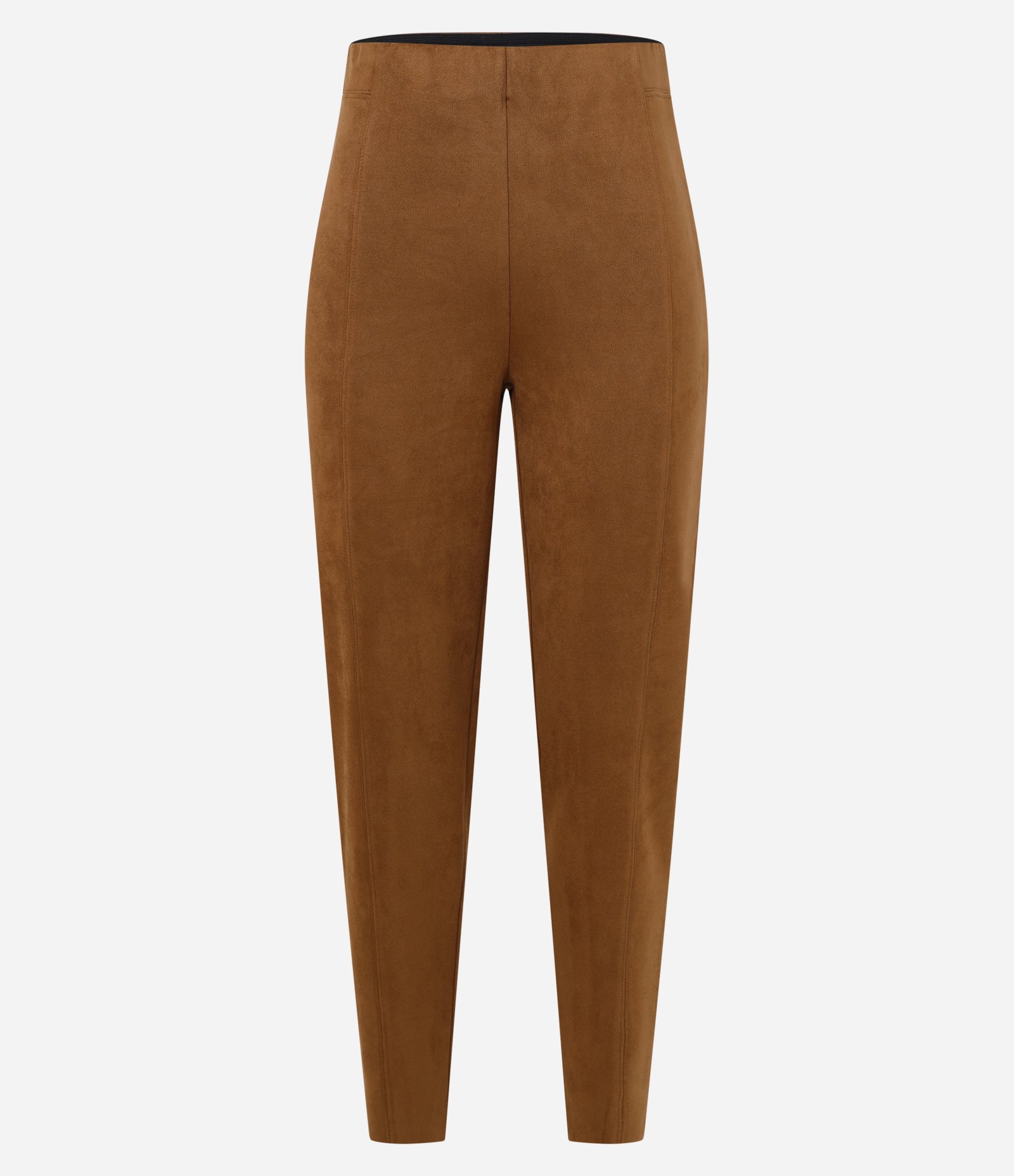 Calça Legging em Suedine e Zíper Lateral Marrom 5