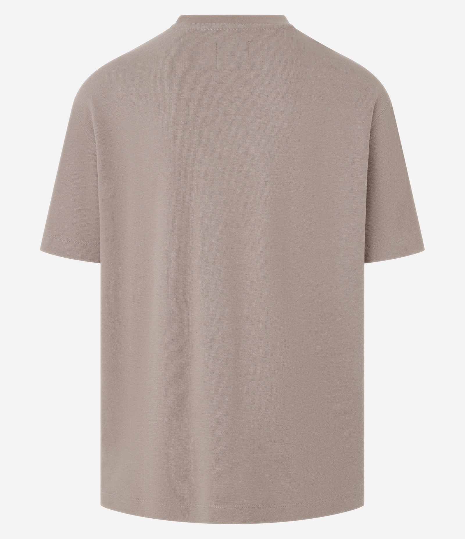 Camiseta em Algodão Texturizado em Gola Redonda Marrom 7