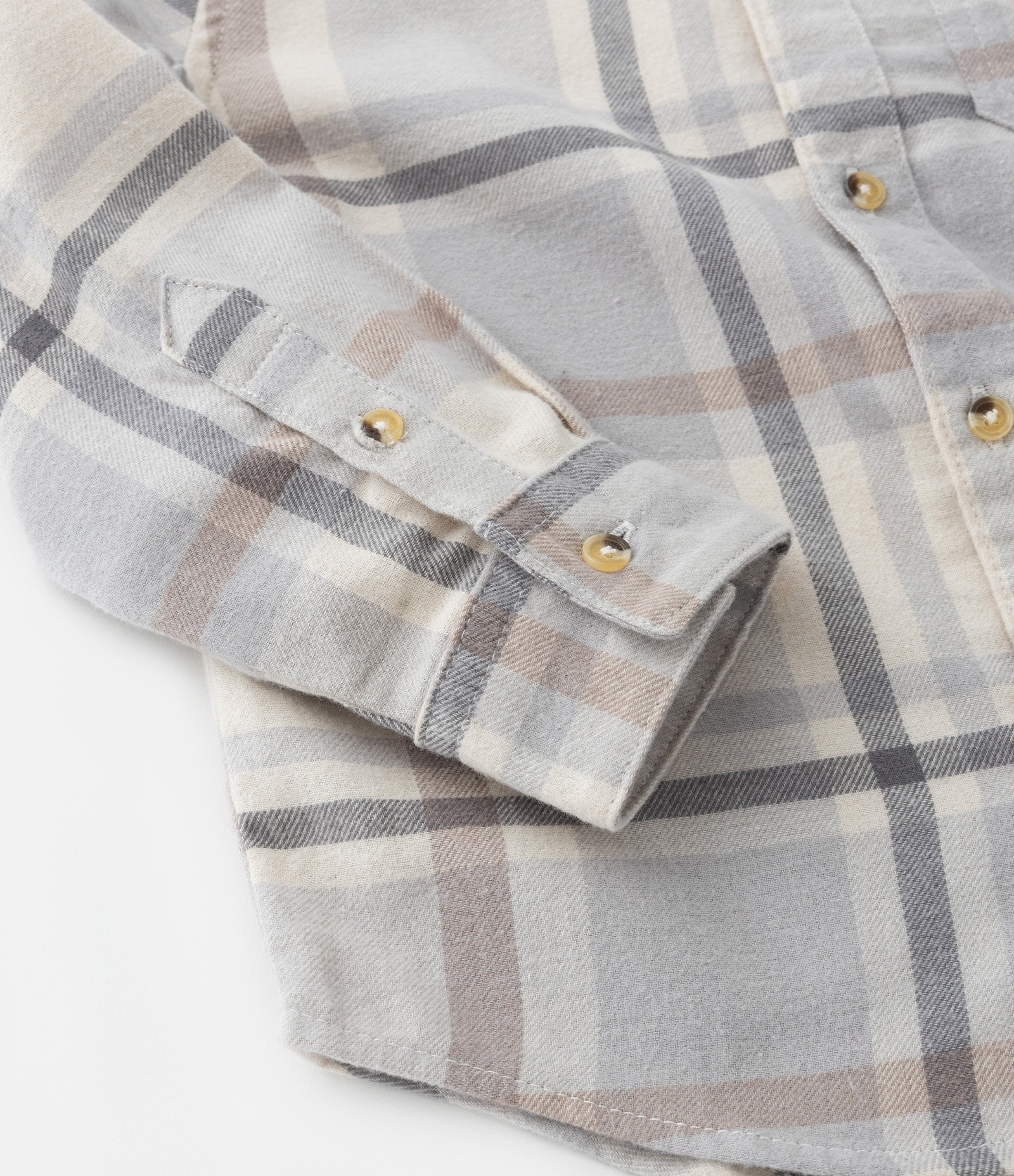 Camisa Infantil em Flanela com Estampa Xadrez - Tam 5 a 14 Anos Cinza 4