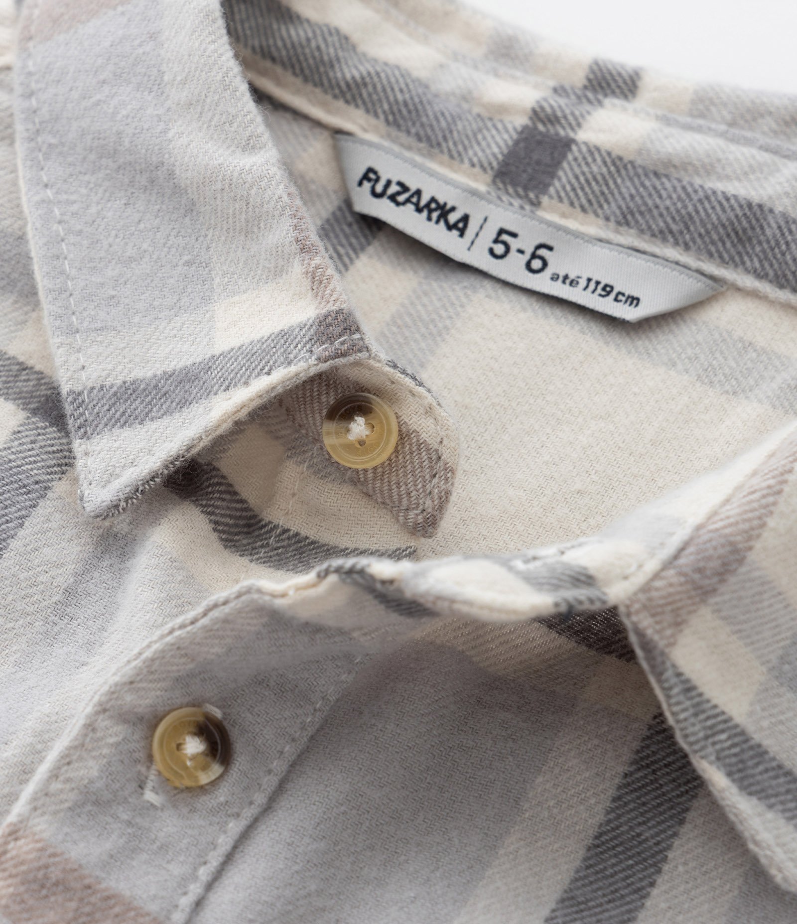 Camisa Infantil em Flanela com Estampa Xadrez - Tam 5 a 14 Anos Cinza 5