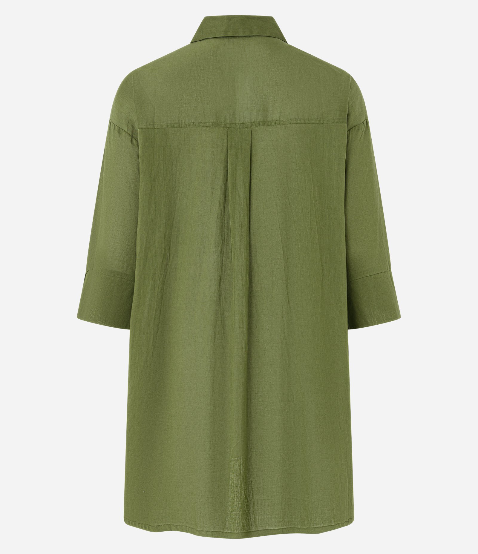Saída de Praia Bata Chemise em Voal com Botões Verde 6