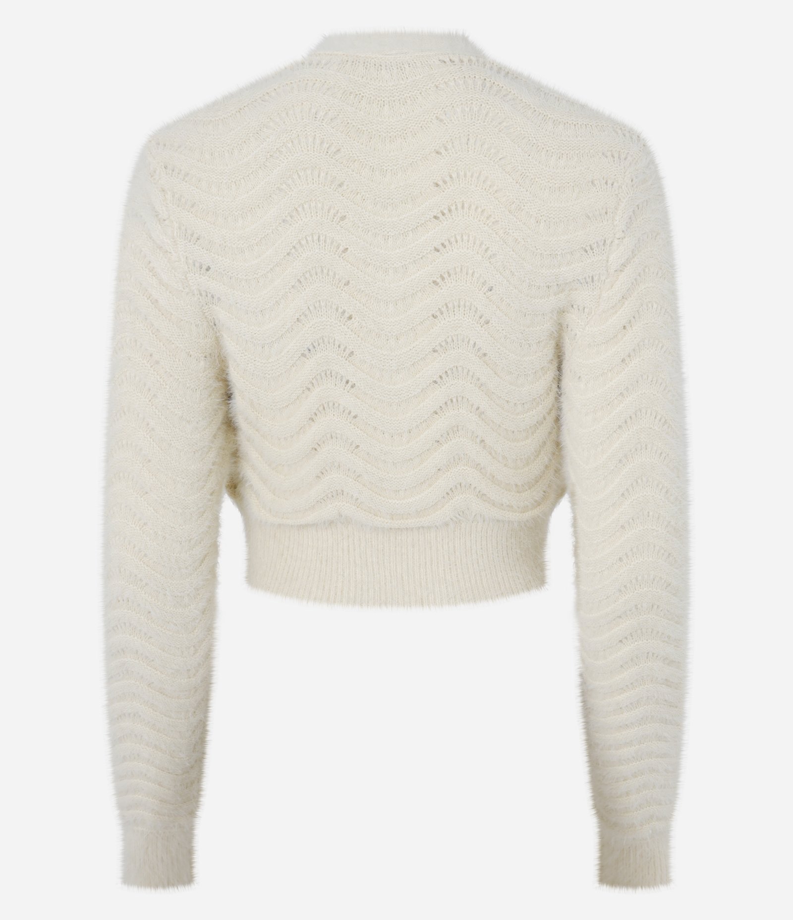 Cardigan Cropped com Pelinho e Ponto Onda Bege 7