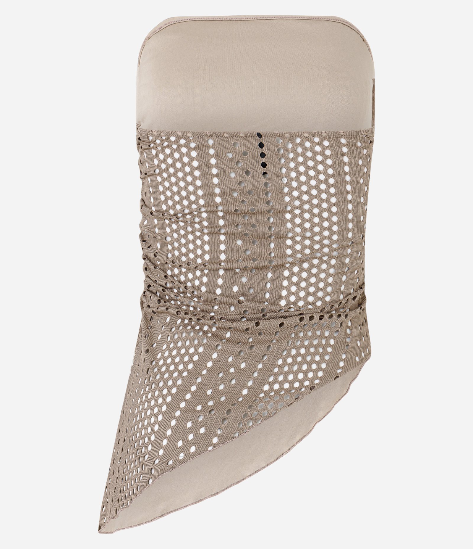 Blusa Texturizada com Decote Tomara que Caia e Textura de Furinhos Bege 6