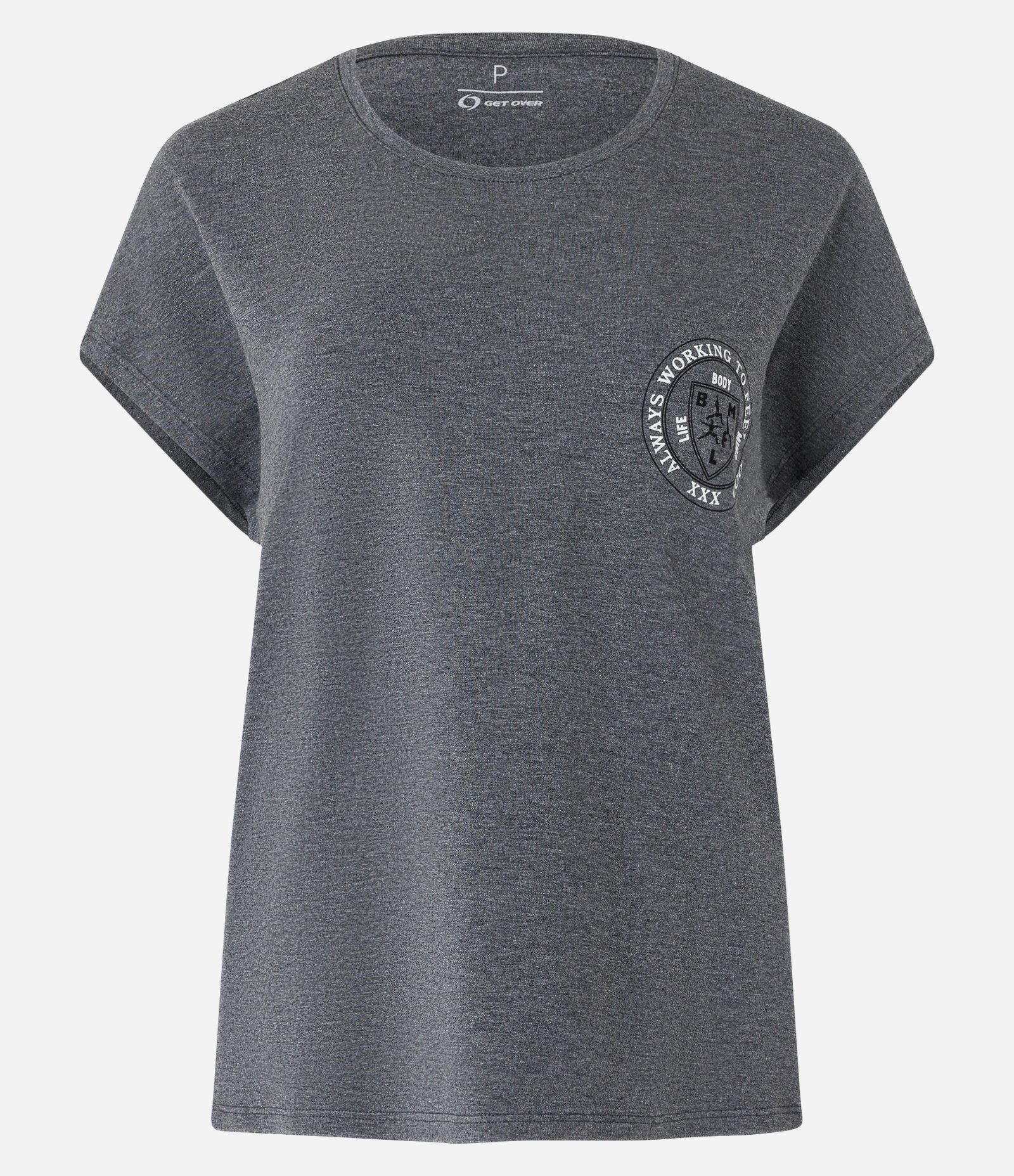 Camiseta Esportiva em Viscose e Estampa Frontal Cinza 4