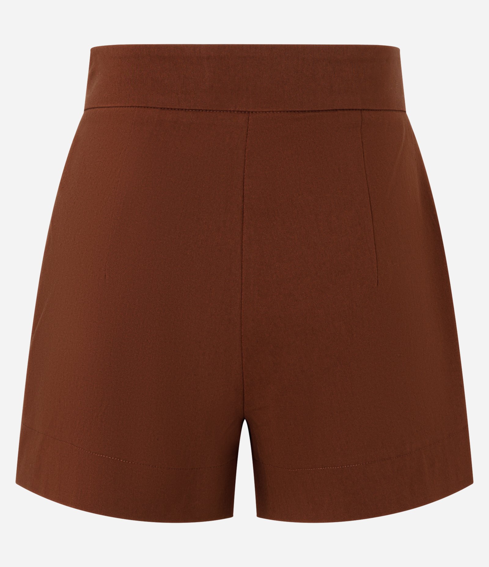 Short em Bengaline com Zíper Tratorado na Lateral Marrom 6