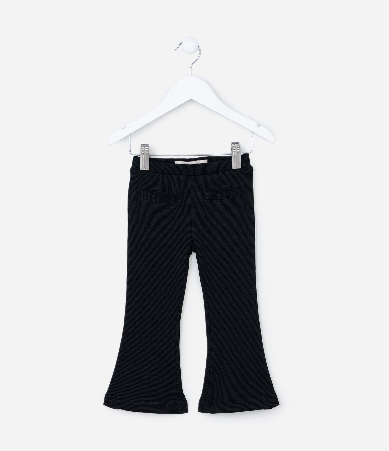 Calça Flare Infantil Canelada - Tam 1 a 5 Anos Preto 1