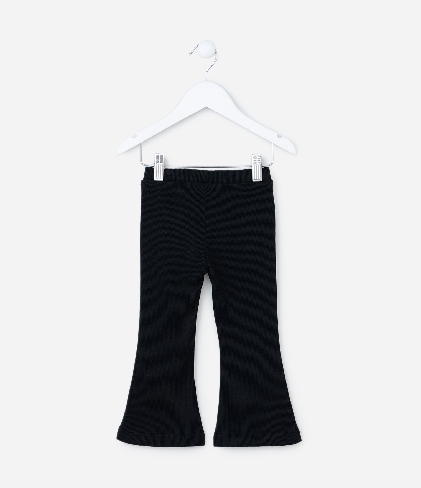 Calça Flare Infantil Canelada - Tam 1 a 5 Anos Preto 2