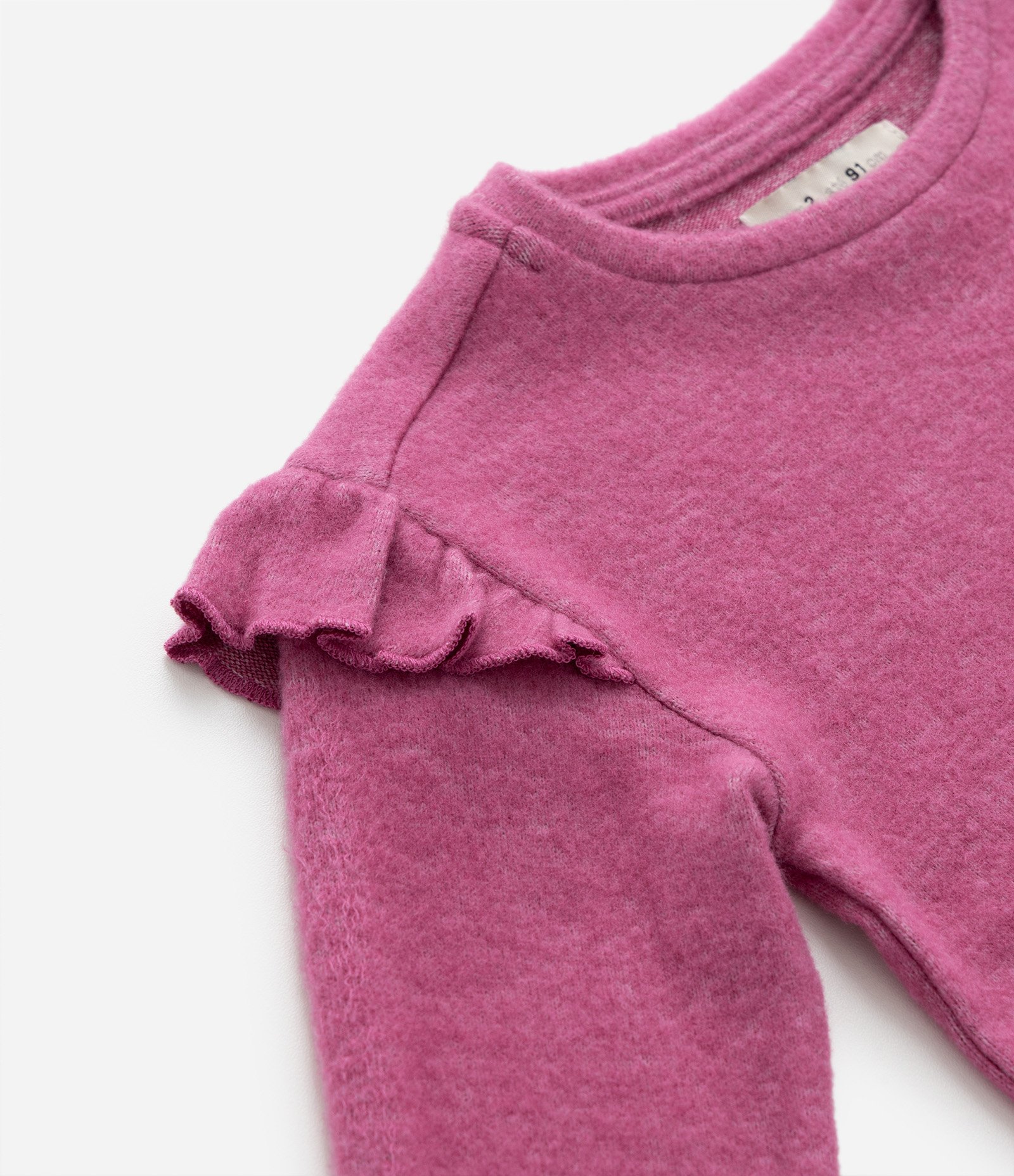 Blusa Infantil em Tricô com Babadinhos - Tam 1 a 5 Anos Rosa Médio 4