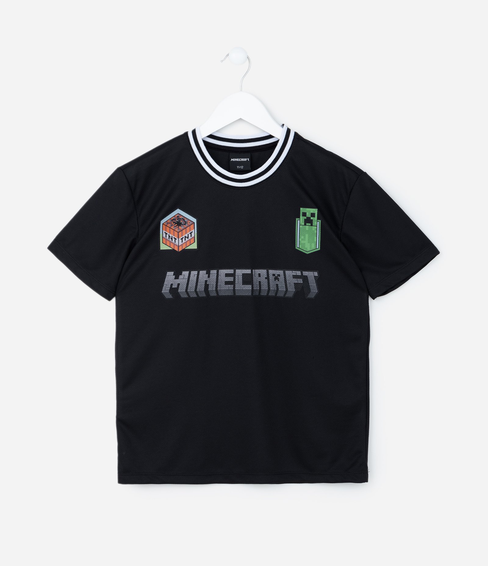 Camiseta Esportiva Infantil com Estampa Frente e Costas Minecraft - Tam 5 a 14 anos Preto 1