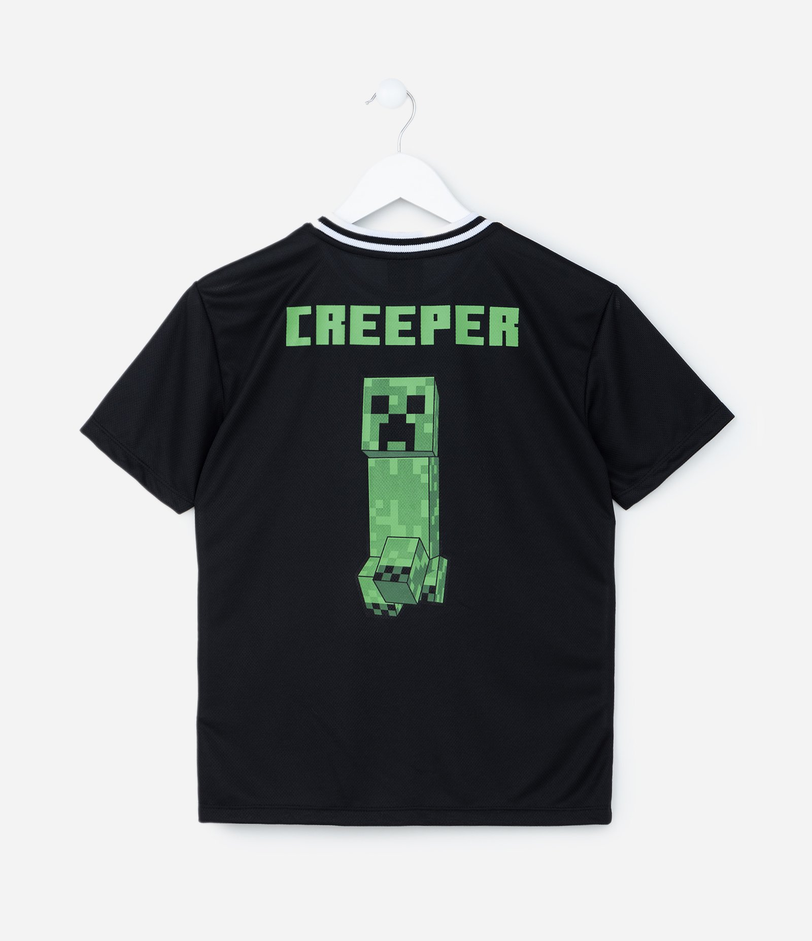 Camiseta Esportiva Infantil com Estampa Frente e Costas Minecraft - Tam 5 a 14 anos Preto 2