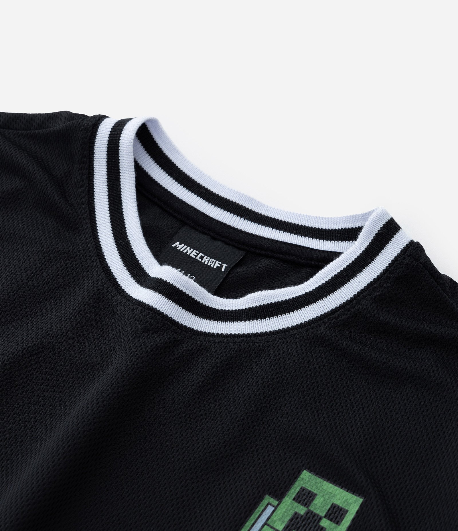 Camiseta Esportiva Infantil com Estampa Frente e Costas Minecraft - Tam 5 a 14 anos Preto 5