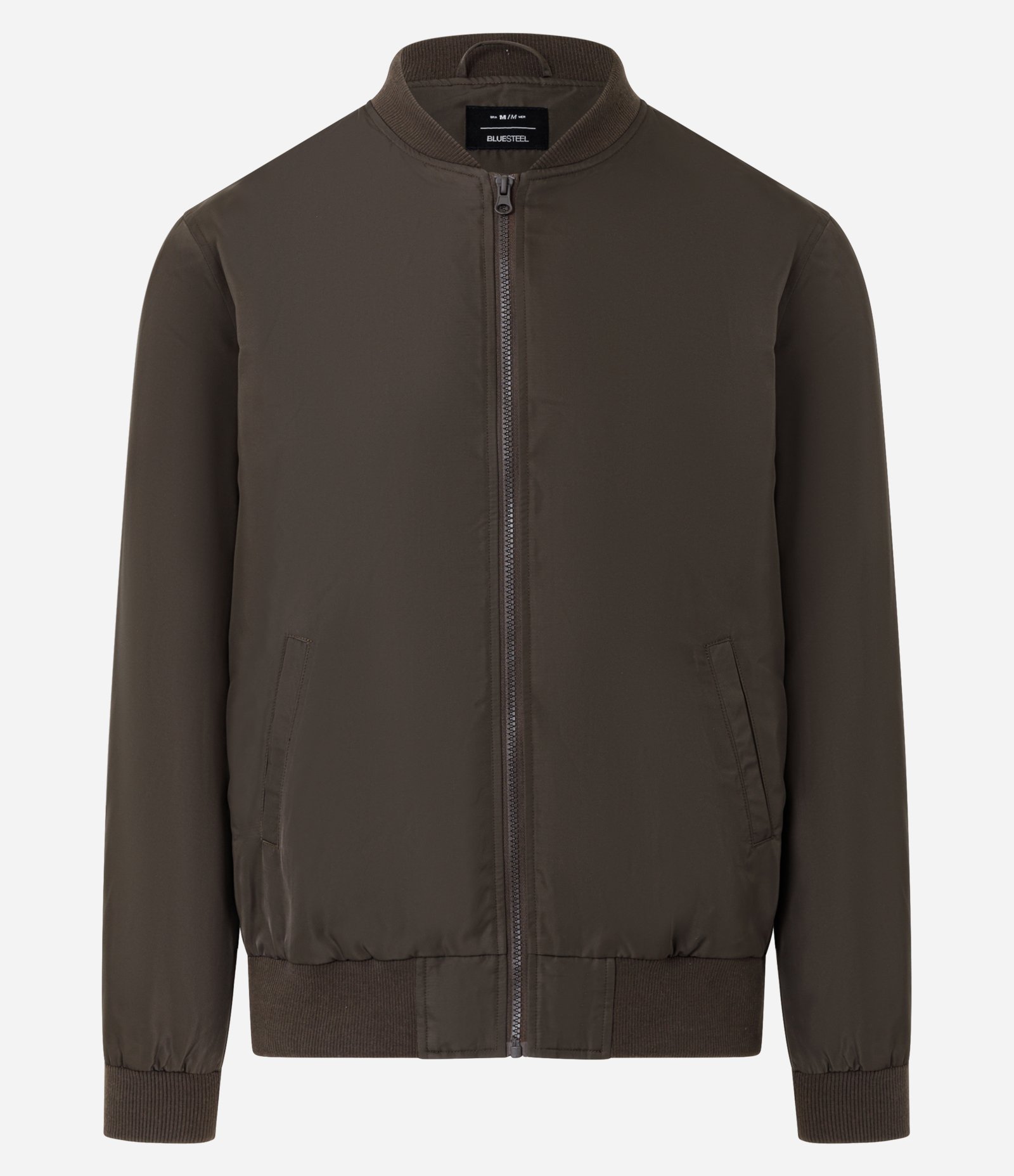 Jaqueta Bomber Aberta com Zíper Marrom 7