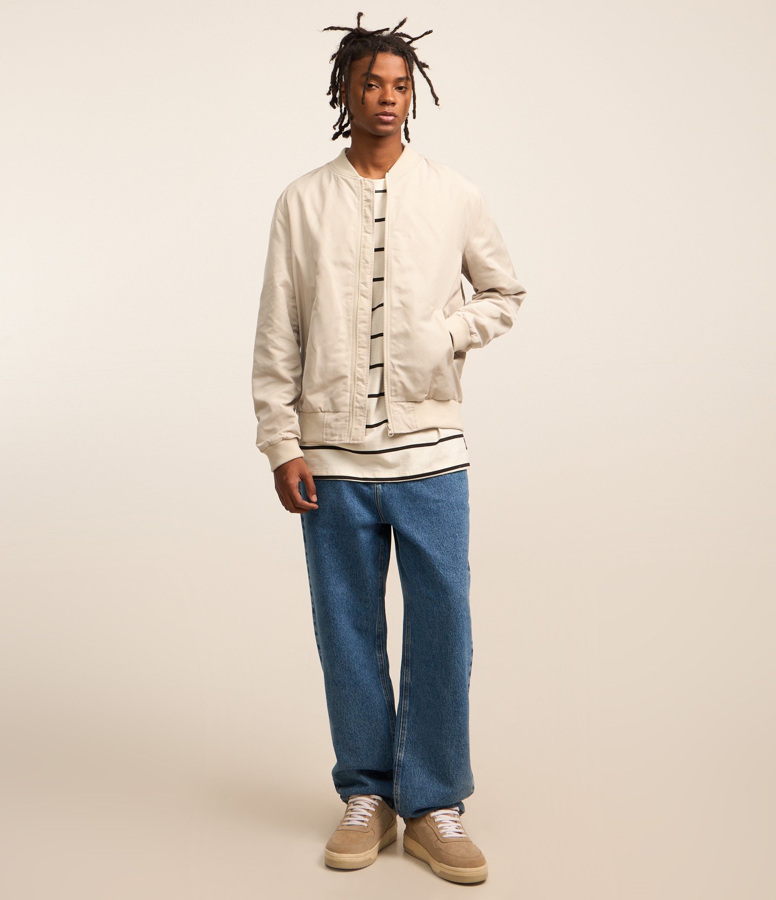 Jaqueta Bomber Aberta com Zíper Branco 2