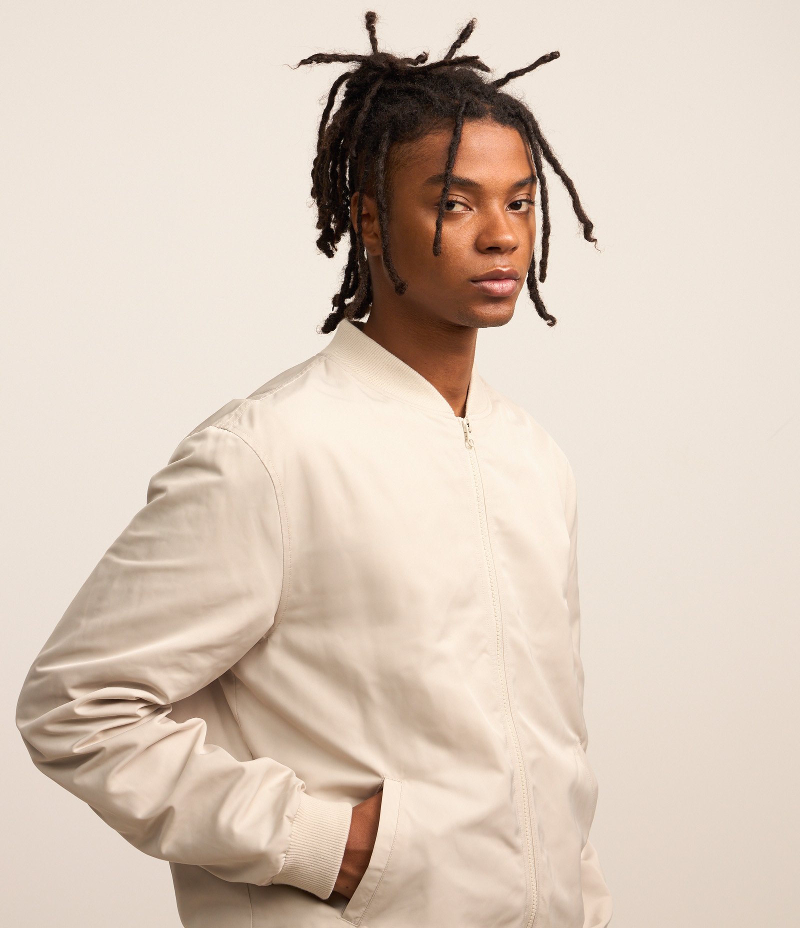 Jaqueta Bomber Aberta com Zíper Branco 3